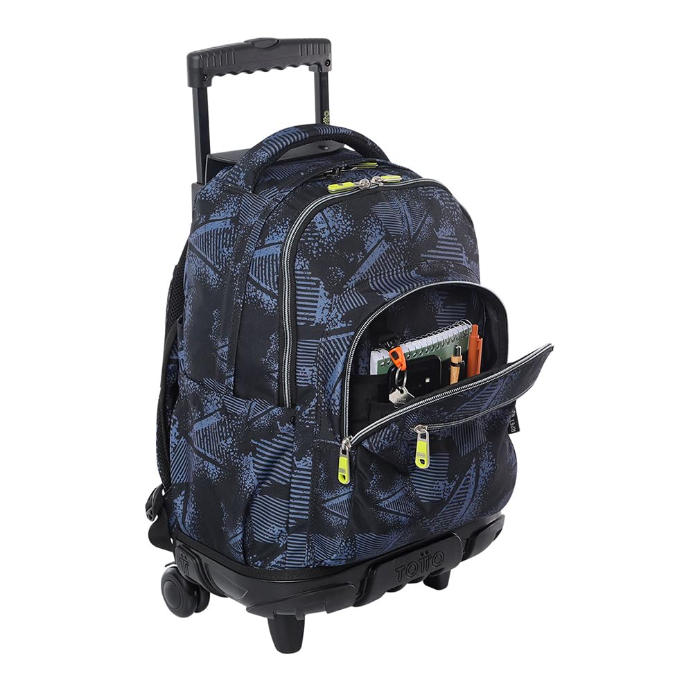 TOTTO MOCHILA ESCOLAR RUEDAS STAMPIL Unisex-adulto NEGRO 60