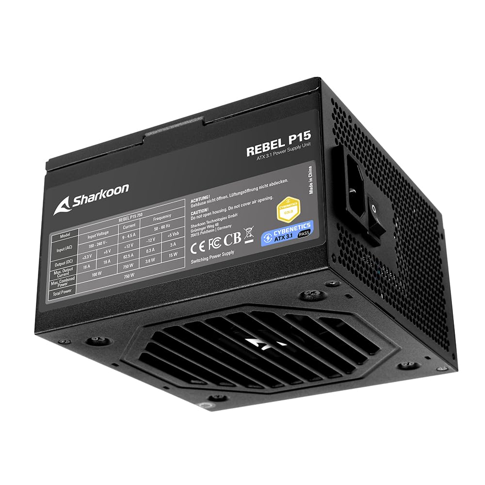 Sharkoon Rebel P15, 750W, ATX3.1, Cybenetics Gold