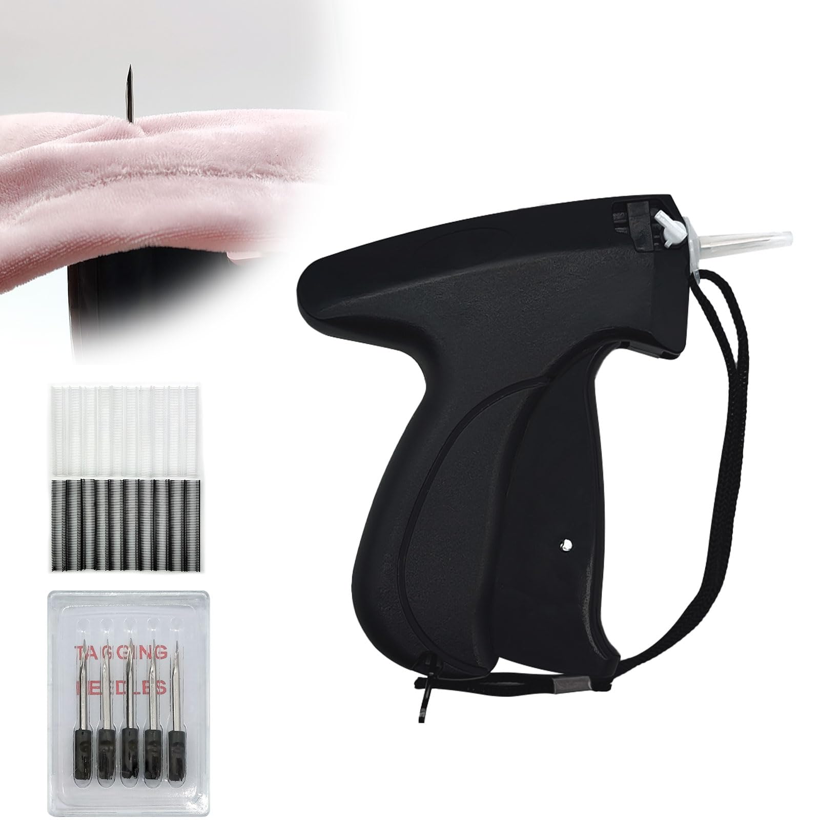 Vordpe Fijador rápido de ropa, fijador rápido de ropa, máquina de coser de fijación rápida de ropa, pistola grapadora de colchas, pistola de micro puntada, herramienta (Negro)