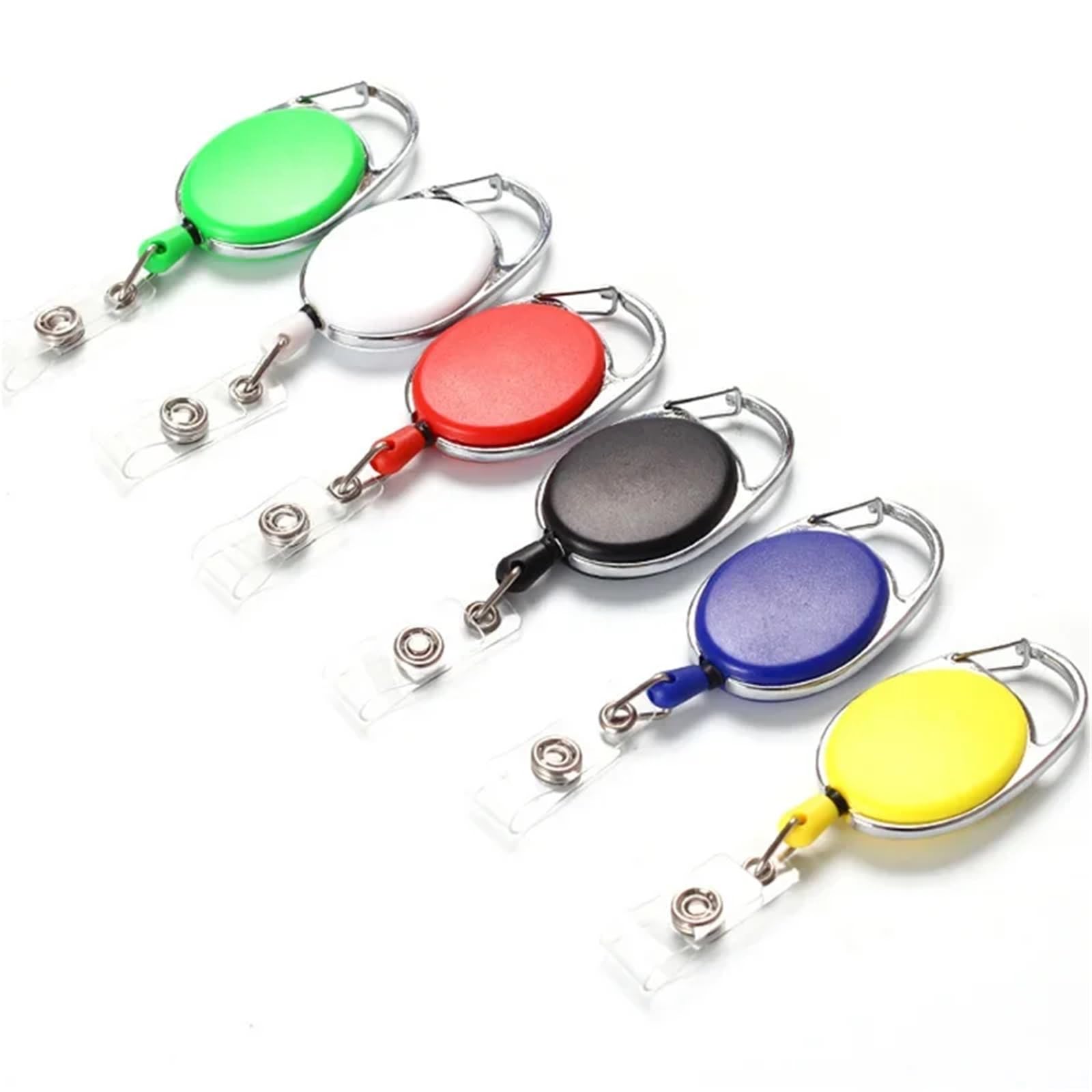 Enrouleurs de badges rétractables – Lot de 10 porte-badges rétractables pour infirmière, cartes de visite, de travail, porte-nom (couleur 2)