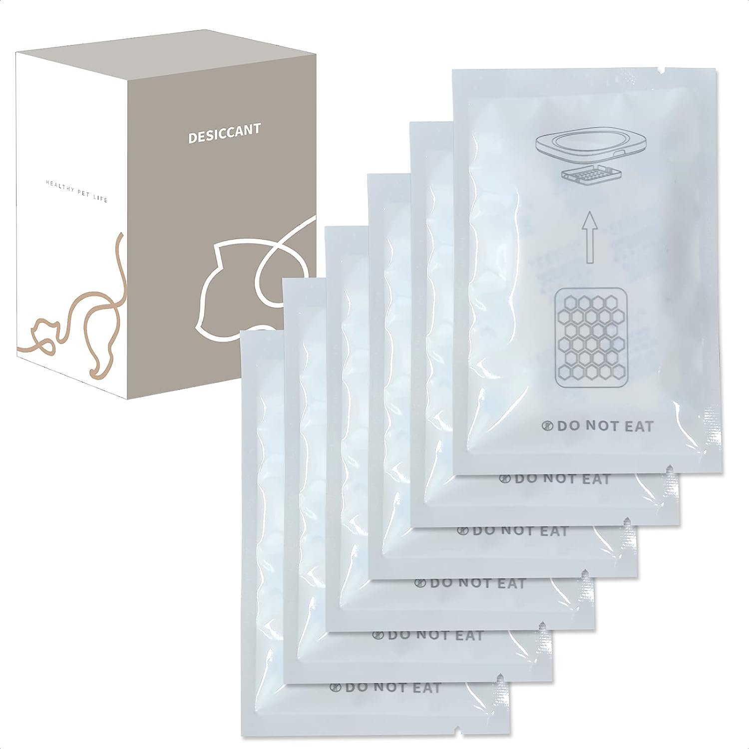 IMIPAW Lot de 6 déshydratants pour animaux de compagnie - Déshydratant de rechange pour la plupart des distributeurs automatiques de nourriture pour chats - Garde la nourriture pour chat et chien au