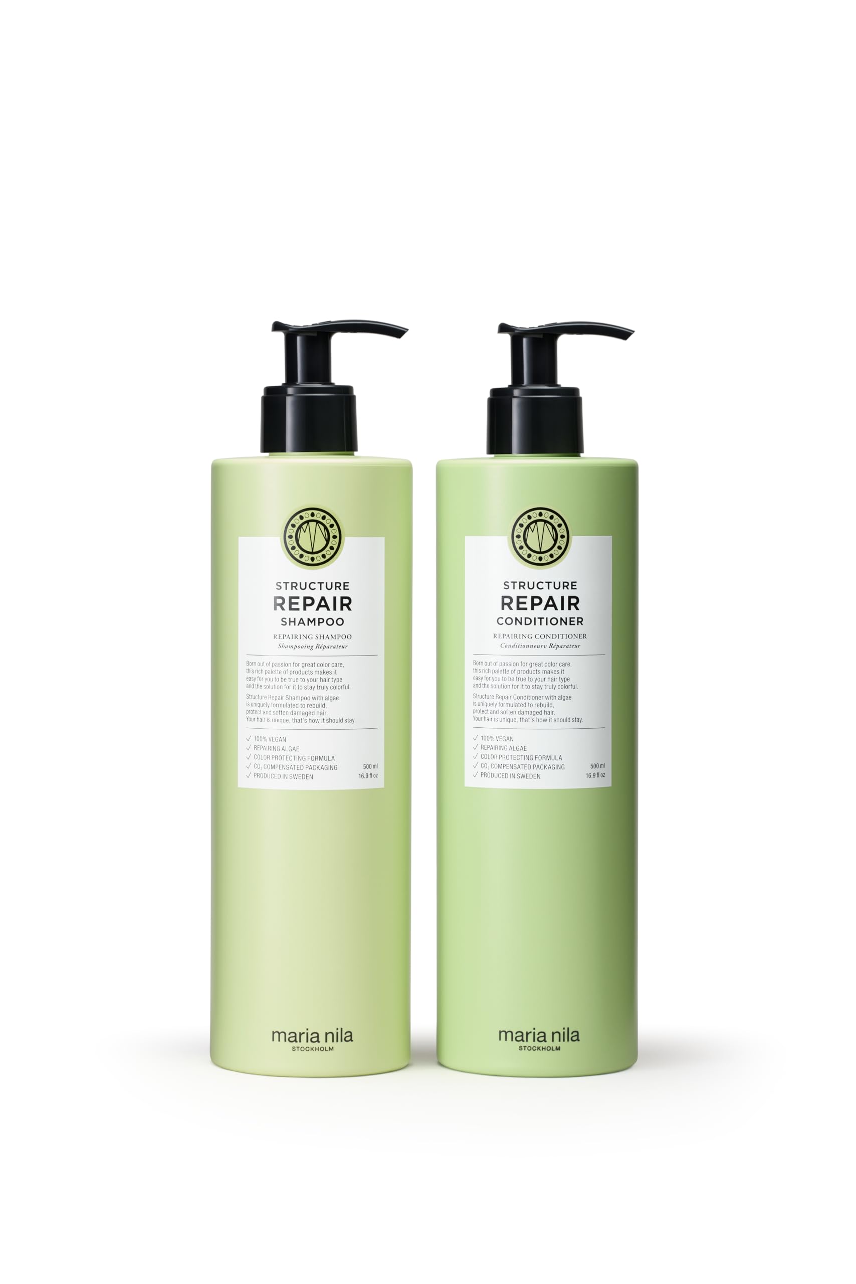 Maria Nila Structure Repair, Shampoo & Conditioner set (2 x 500 ml), For Damaged & Chemically Treated Hair