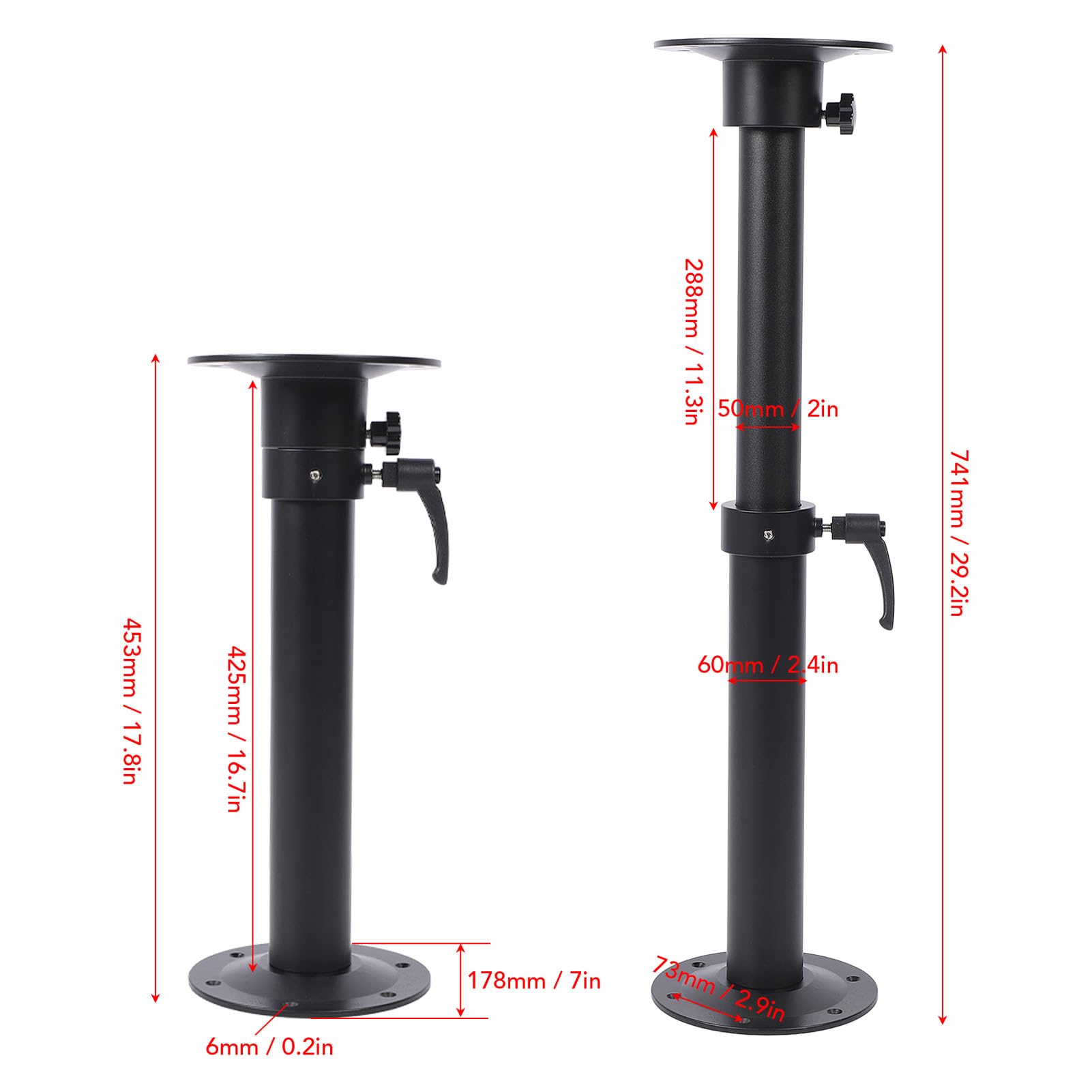 Haofy Set di Montaggio per Base per Gamba del Tavolo, Lega di Alluminio, Regolabile, Staccabile, Resistente, Barca, Yacht, Ponte, Piastra Tavolo Fissa, Ruota di 360°