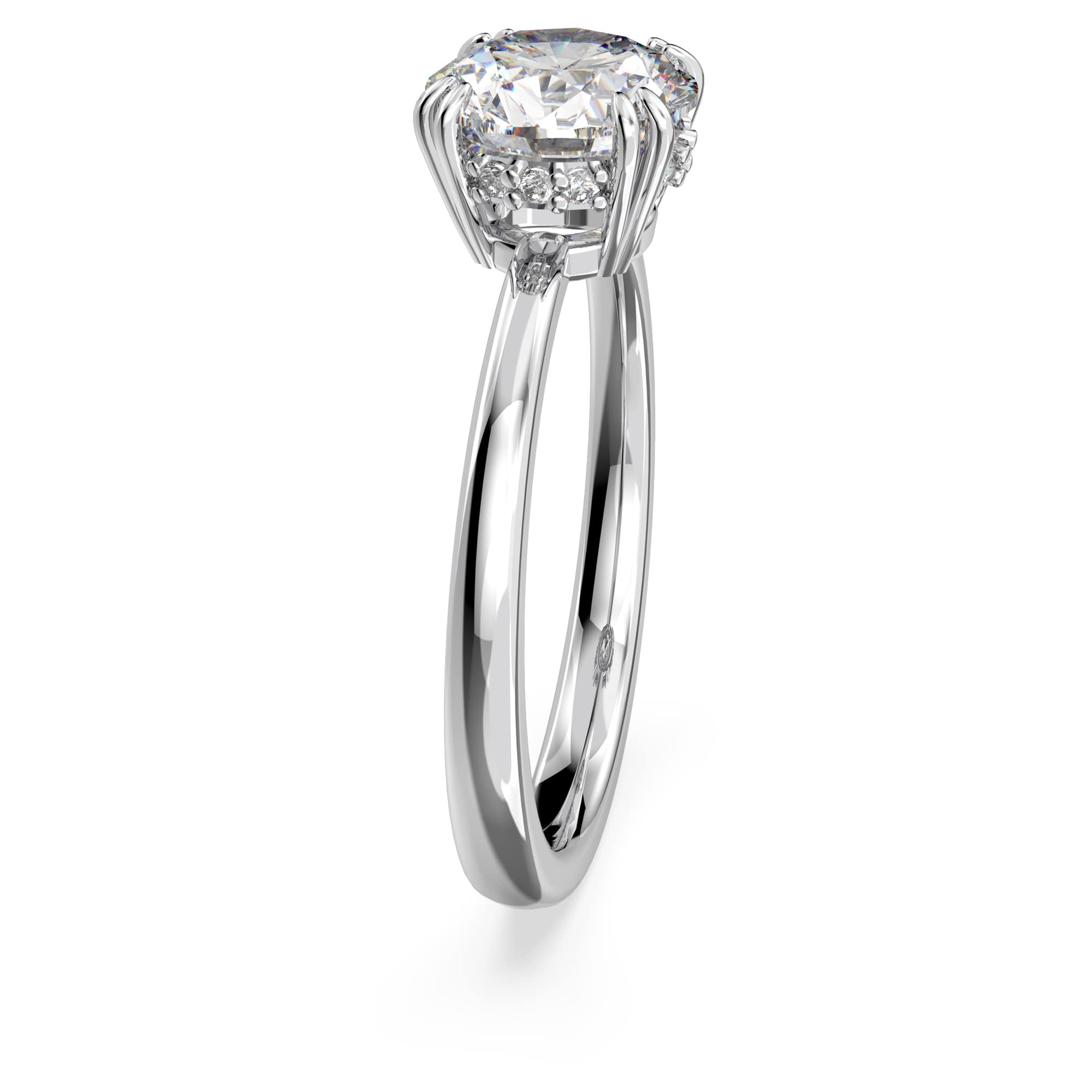 Swarovski Stilla Collezione bague cocktail, taille ronde, blanc