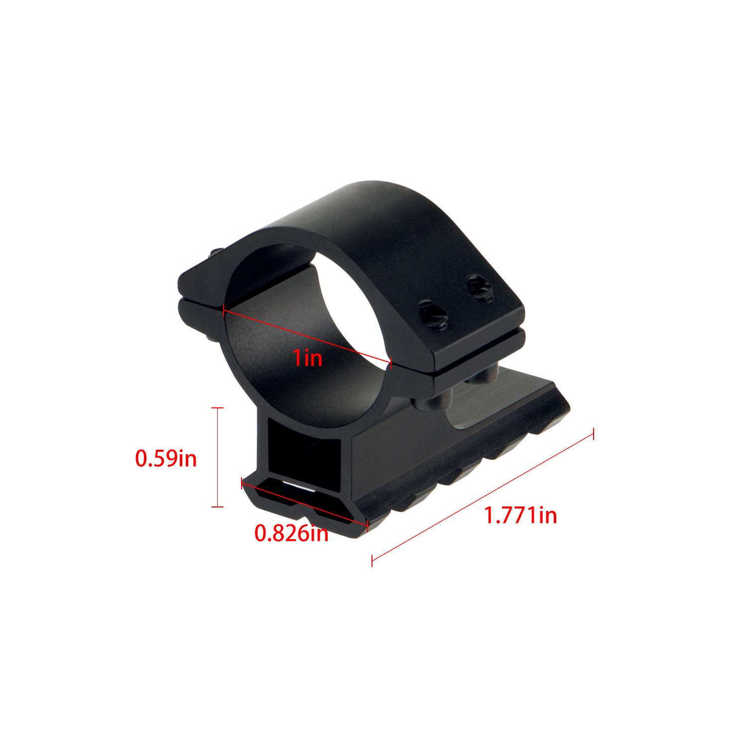 Supporto per barilotto per Binario 25,4 mm Adattatore per Anello per Binario con 20mm Weaver Picatinny Supporto per Binario Staffa Esterna Torcia elettrica Puntamento Staffa