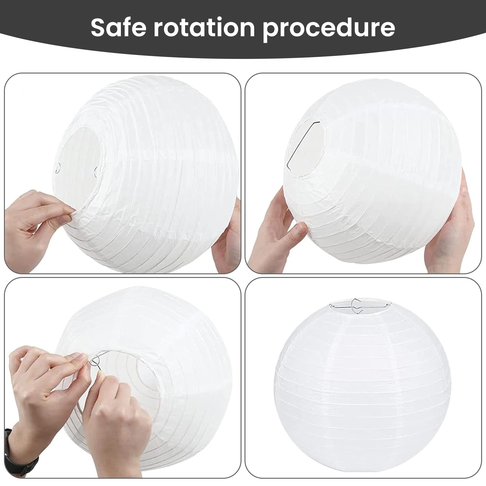 Lanterne Di Carta Bianche 16 Pezzi - Decorazioni Per Feste E Matrimoni - Foto 2