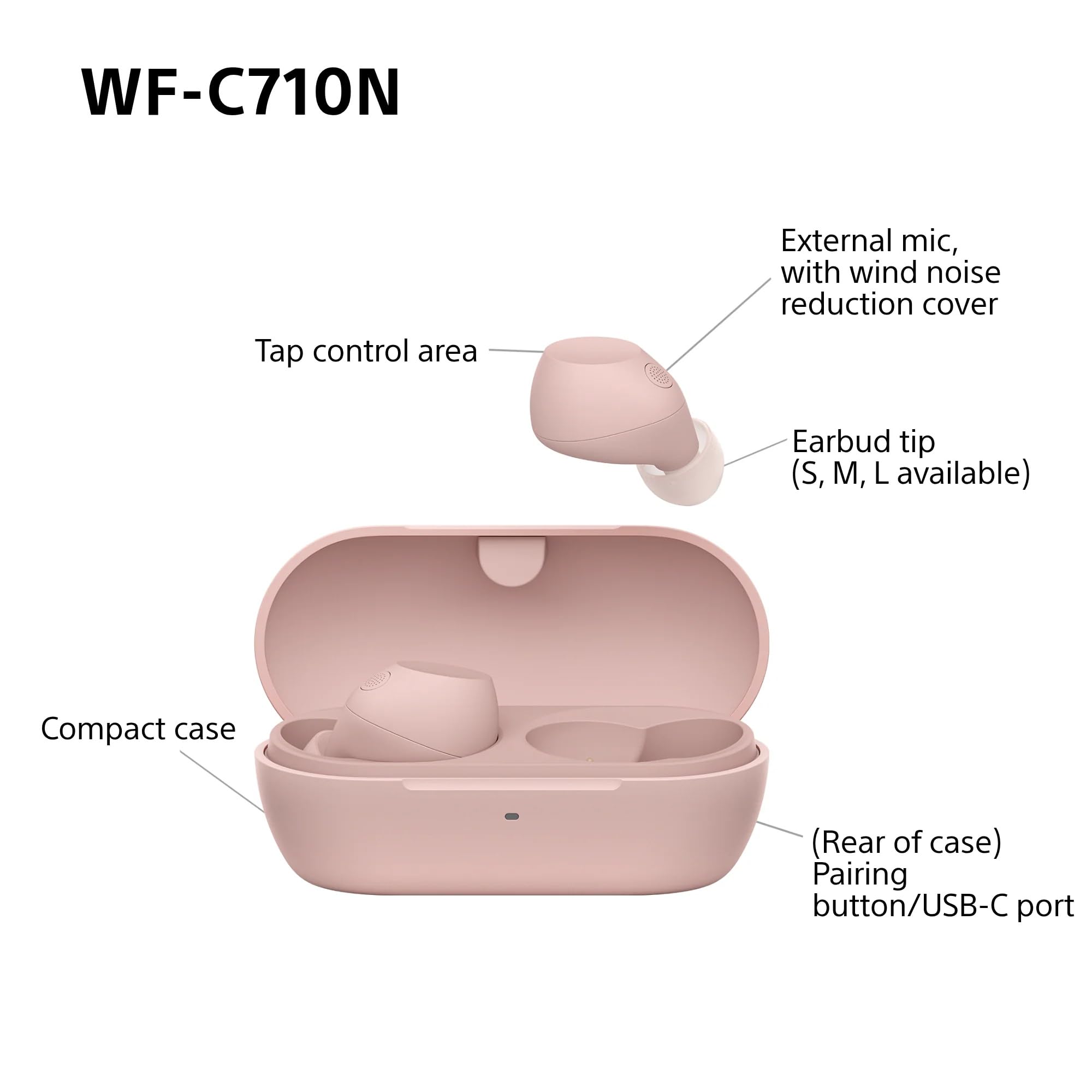 Sony WF-C710N Truly Wireless Noise Cancelling Earbuds, Lightweight Sony WF-C710N Truly Wireless Noise Cancelling Earbuds, Lightweight