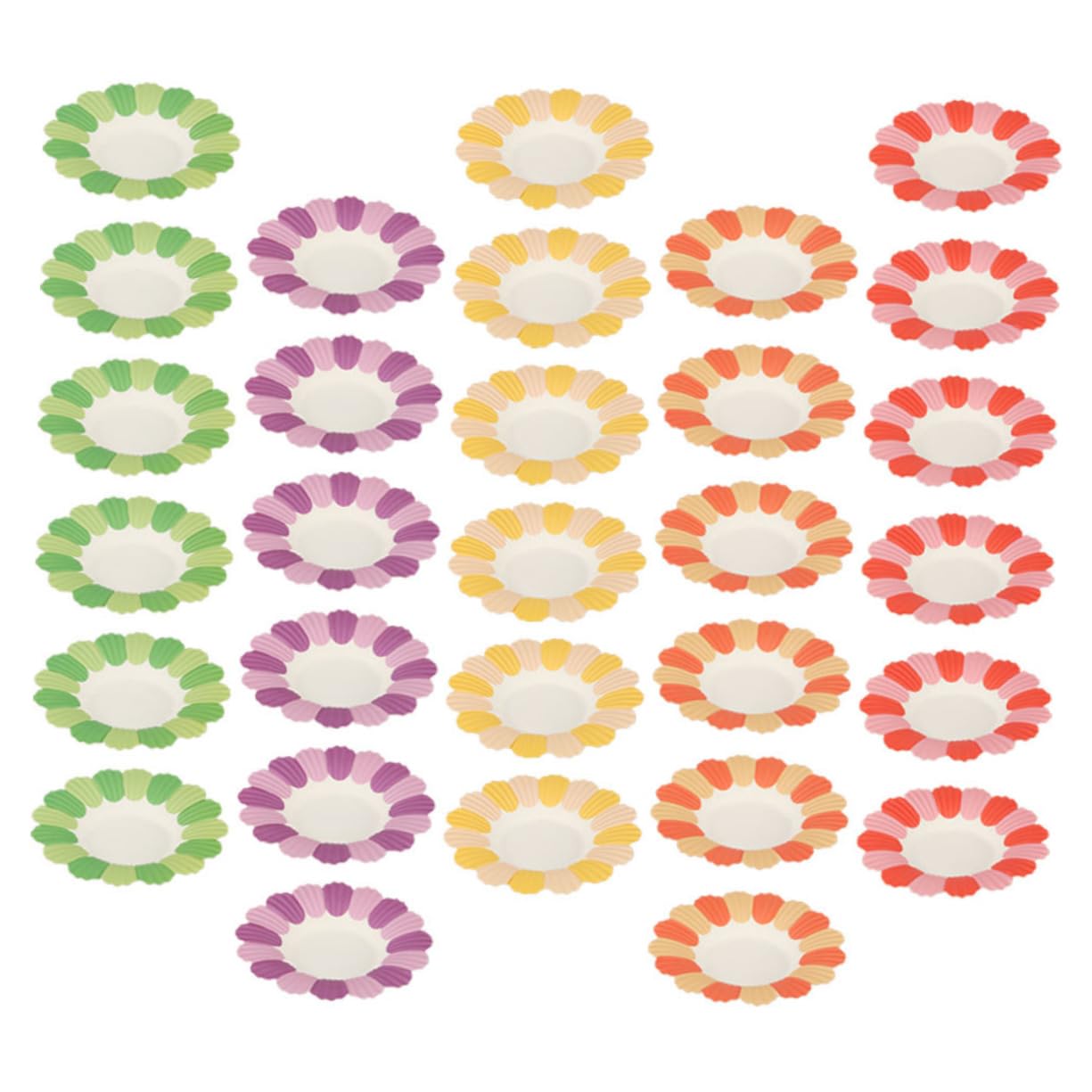SOLUSTRE 5 Sätze Blume Pappteller Papier Platte Einmalbesteck Serving Plate Party Dekoration Festliche Tischdekoration Partybedarf Essgeschirr Aus Papier Vorspeisenteller 100 Stück * 5