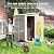 CDCASA 5x4 FT Storage Shed, Waterproof Resin Outdoor Storage Shed with Floor & Window & Lockable Door, Tool Shed for Garden Patio, Backyard,Lawn, All Weather Use, Light Brown