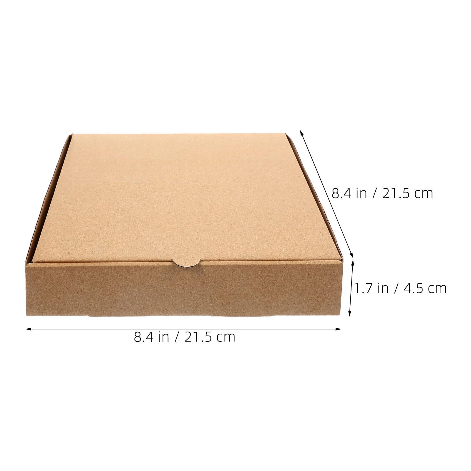 20 Piezas Caja de Pizza Cuadrada de Cartón Kraft, Cierre Fiable