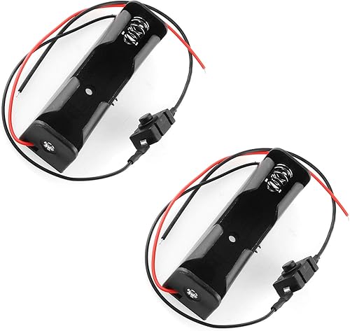 DGZZI Caja de almacenamiento de batería 18650, 2 unidades, cajas individuales de soportes de batería 18650 con botón de extensión y cables de cable