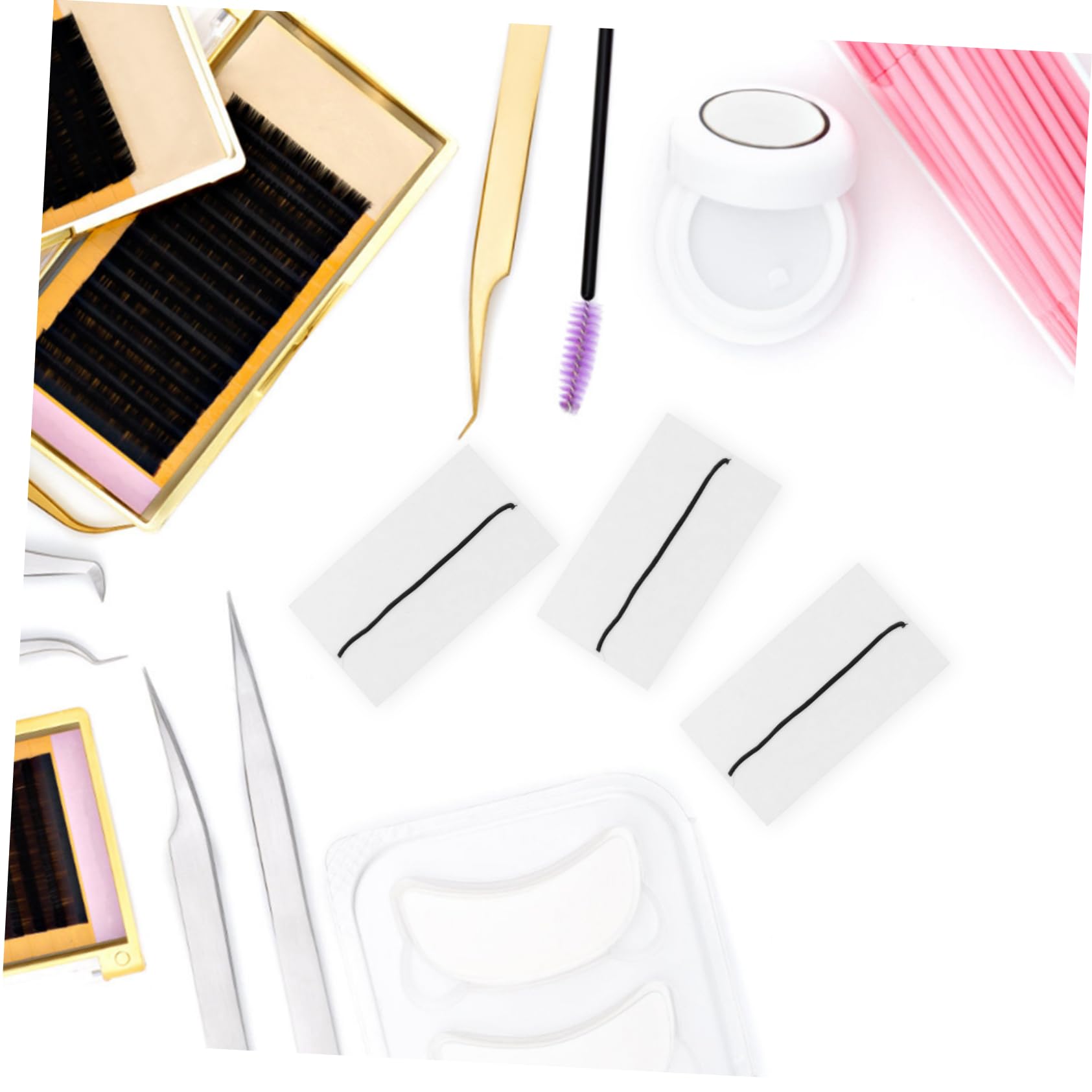 IWOWHERO Strips for Lashes 2 Packages of Lash Adhesive Strips Self Adhesive No Glue Required Suitable for Eye Shapes Storage