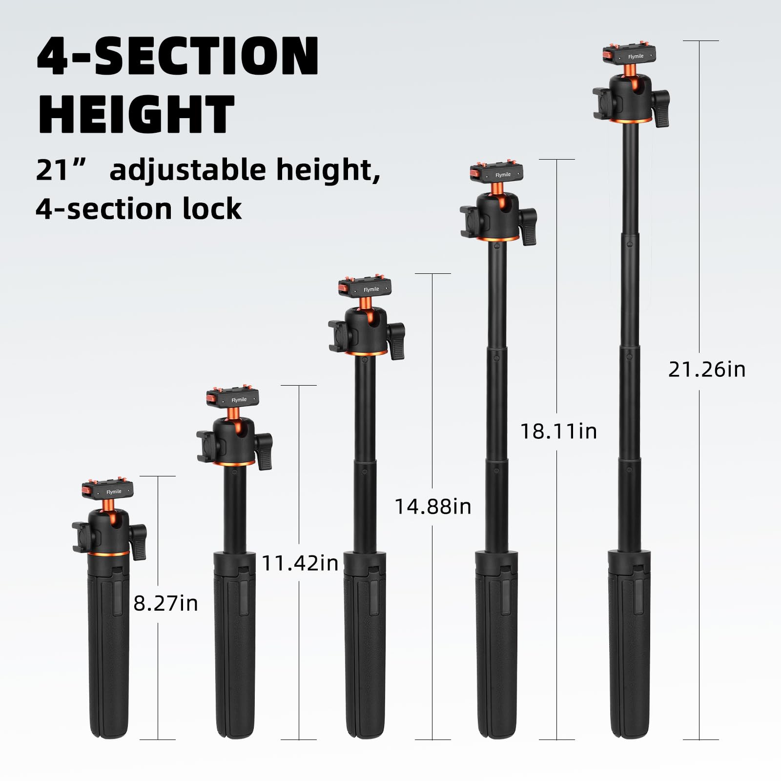 Treppiede per Insta360 X5 ACE Pro 2, bastone per selfie da 21 pollici, asta di estensione a sgancio rapido, mini tavolo da scrivania, impugnatura portatile, supporto con slitta fredda per Insta 360 X5