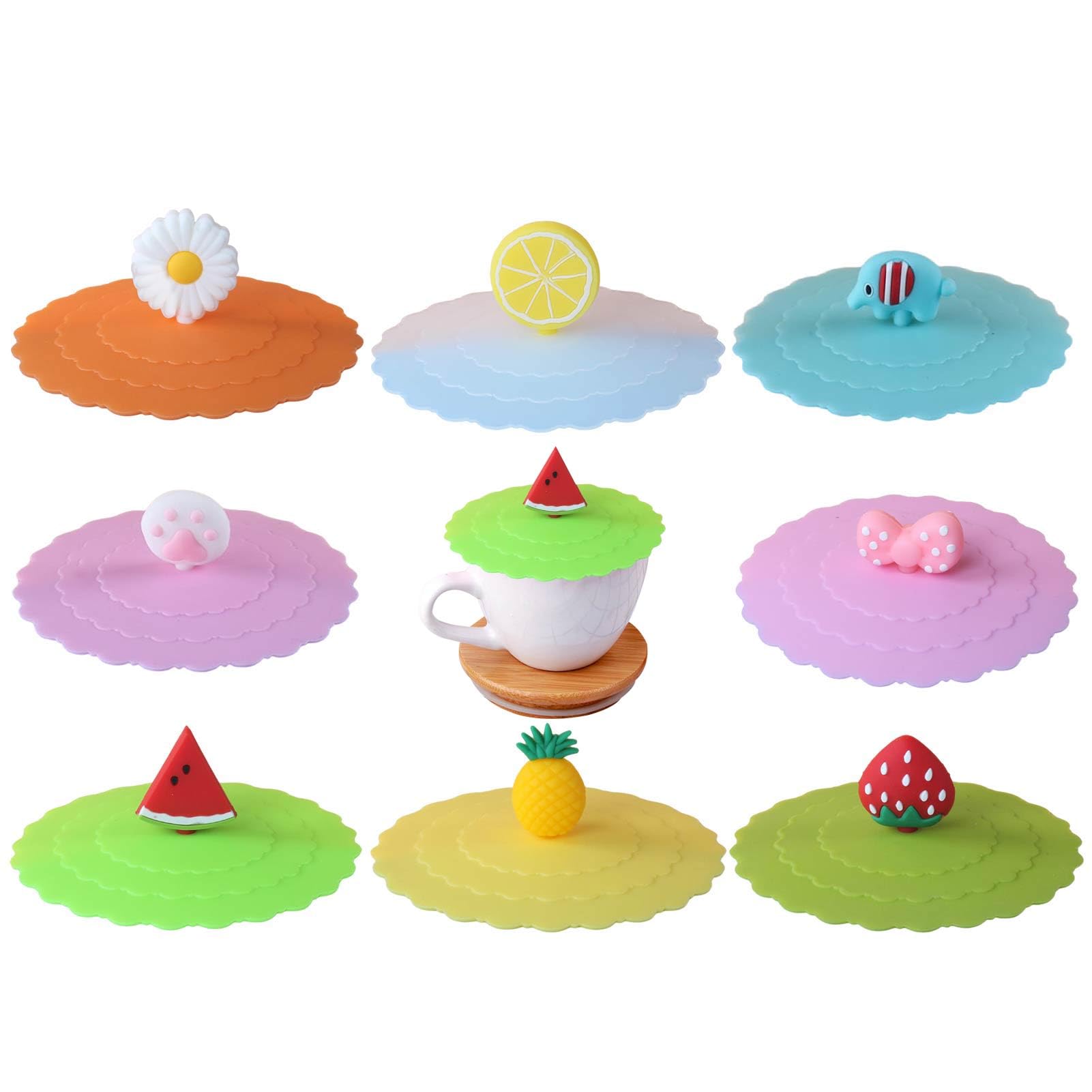 8 Coperchi In Silicone Per Tazze - Colorati, Riutilizzabili E Antiperso, Per Caffè, Birra E Vino - Foto 8