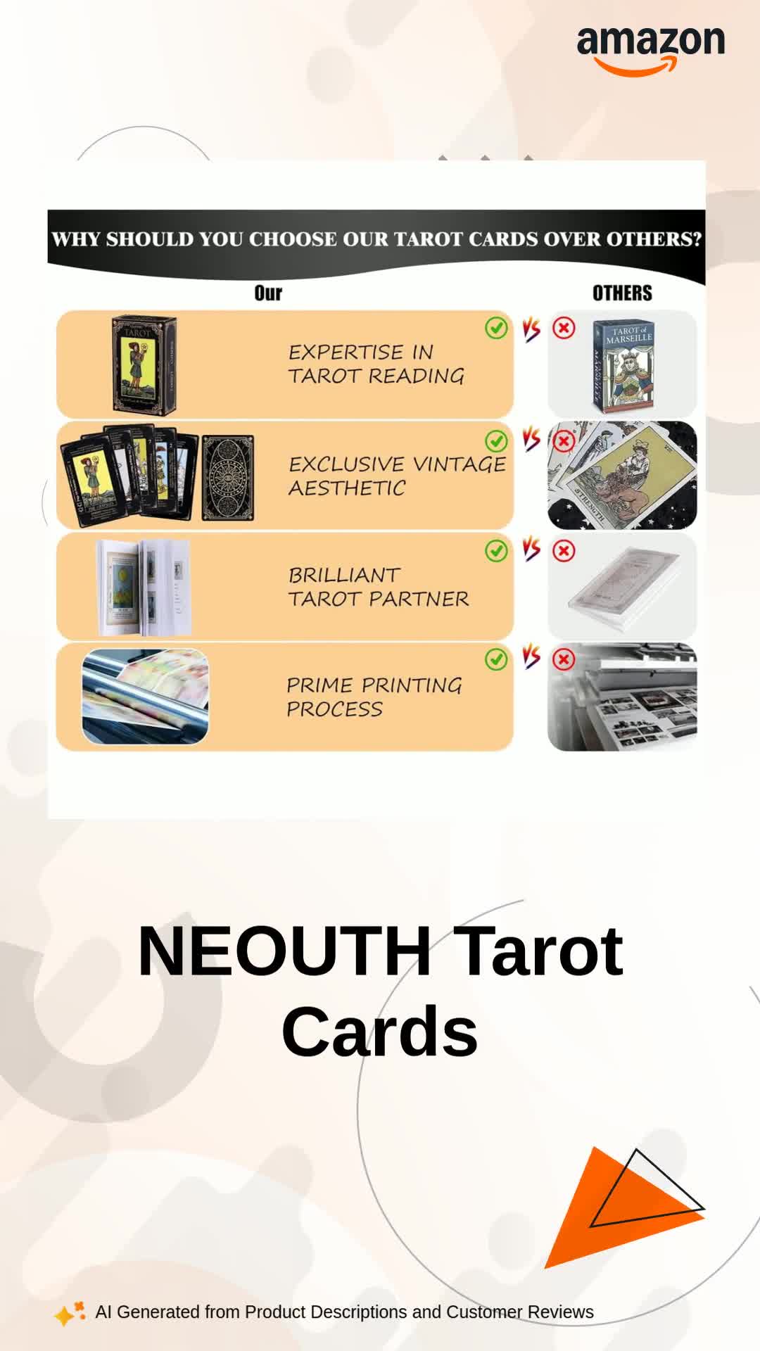NEOUTH Tarot Cards with Guide Book 78 Classic Original Tarot Cards