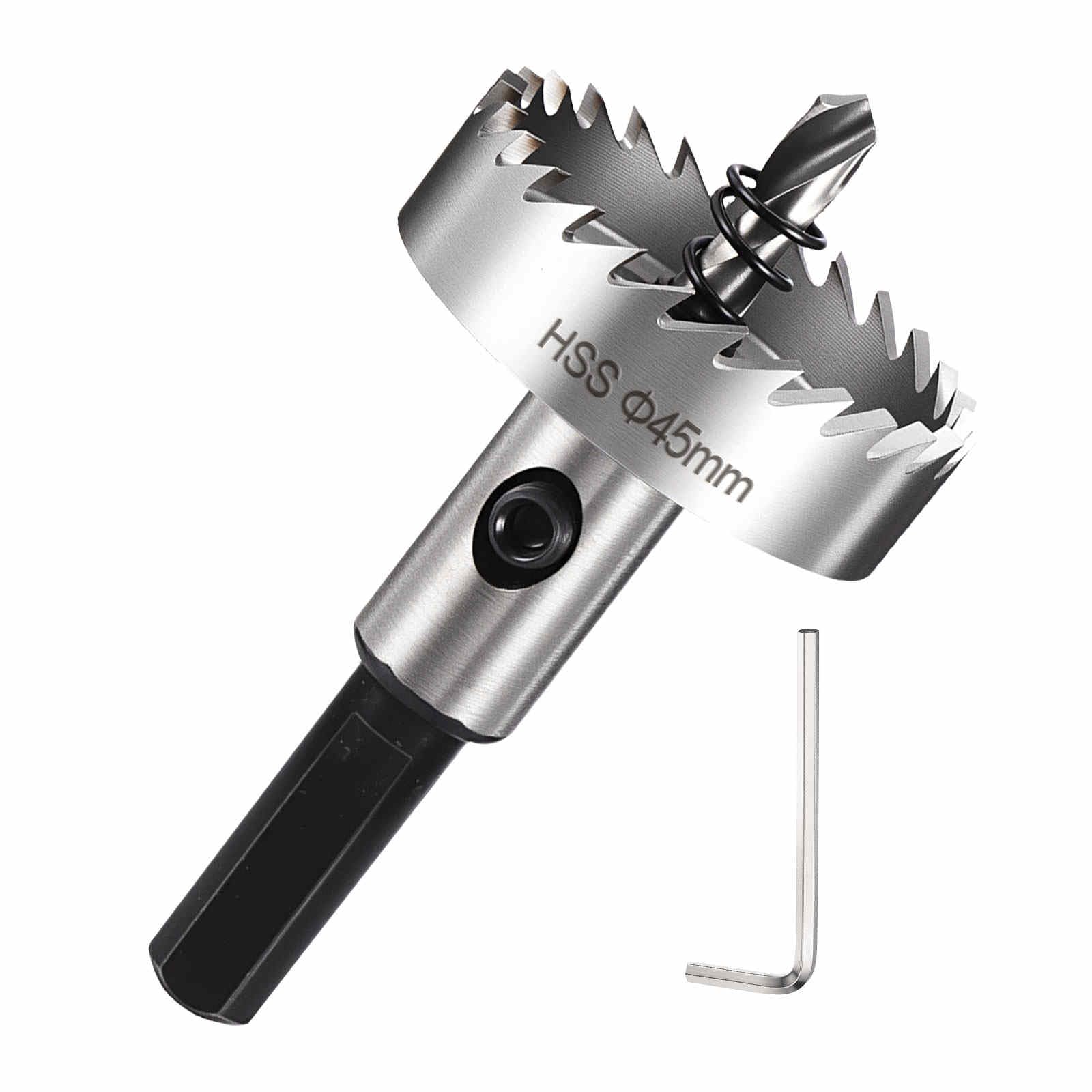 DTGN 1-3/4" Hole Saw 4341 High Speed Steel - 45mm Hole Cutter - Good for Thin Metal/PVC/Acrylic/Plastic/Wood Board - Silver
