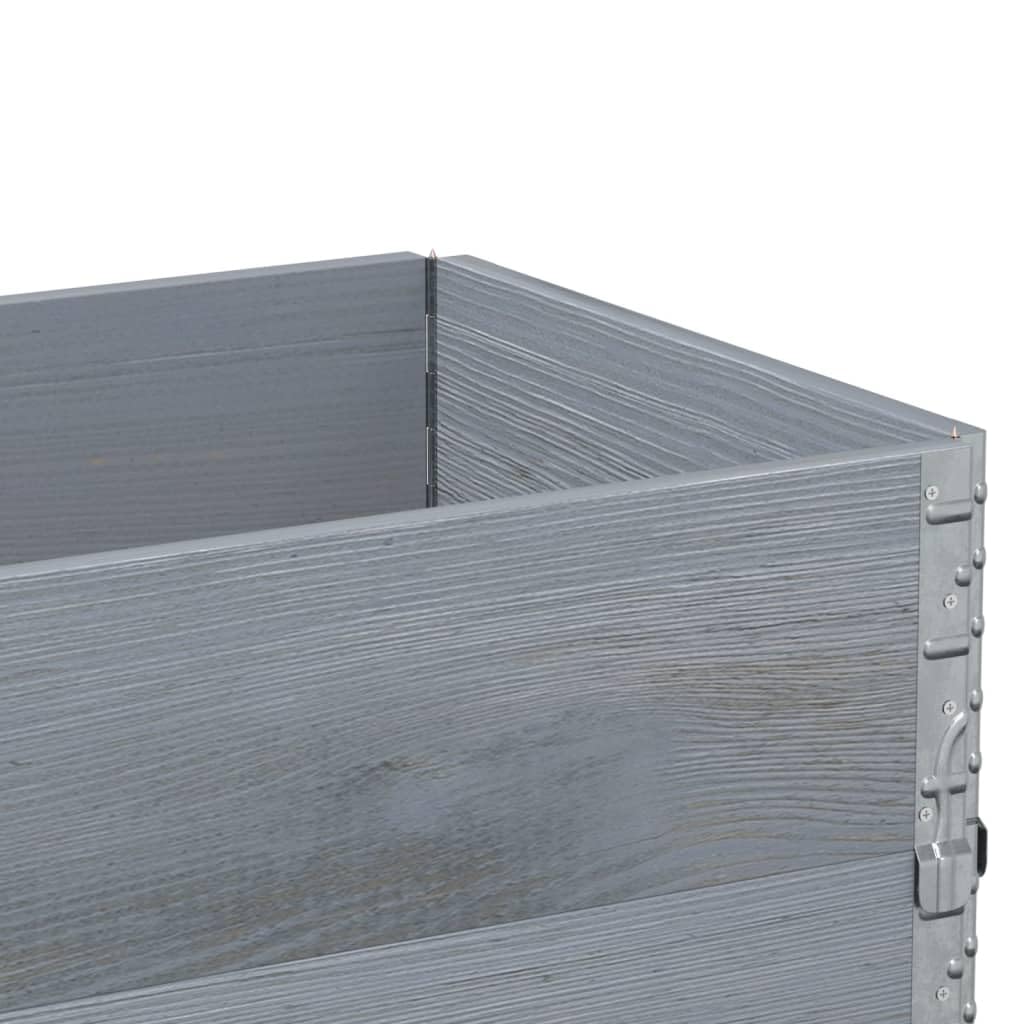 Paretali per Pallet 2pz Grigi 100x50cm Legno Massello di Pino, Movimentazione di Materiali,Pianali di carico e Pallet, 13kg-4010284