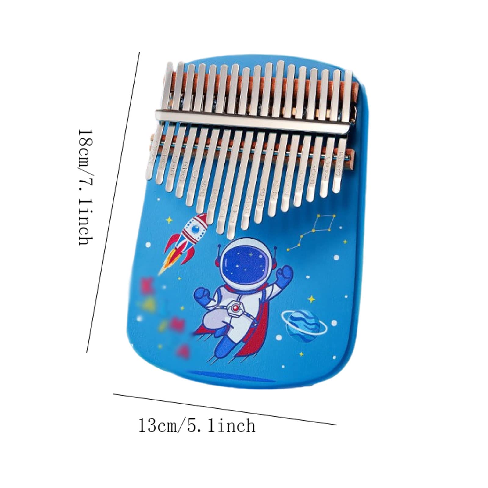 Exquisiter Klang Daumenklavier 17 Tasten, niedliches Cartoon-Muster, leicht zu erlernende Geburtstagsgeschenke für Schüler, tragbares musikalisches Fingerinstrument Einfach zu Spielen