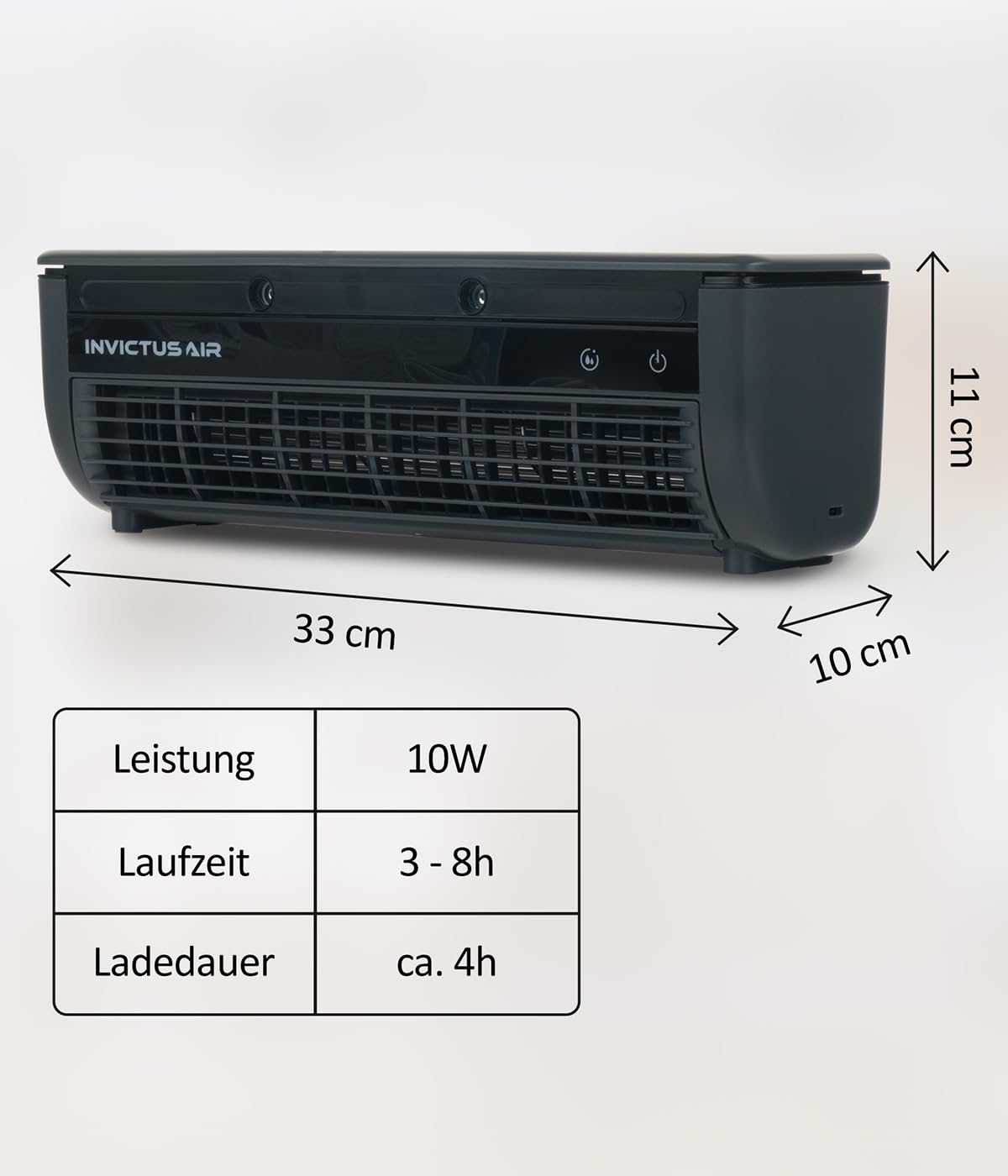 Genius INVICTUS AIR AC5 Luftkühler kabellos, mit Wasserkühlung & Halbleiter-Kühlplatte, Fernbedienung, 3 Stufen, 260 ml Wassertank, bis zu 8 Std., Wandmontage oder freistehend