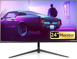 Maxesla 24 Inch Monitor 75Hz Full HD (1920 x 1080), Gaming Computer Monitors UltraSlim Bezels, VESA Wall Mountable PC Monitors 1080p HDMI VGA, PC Monitor 24 Inch Computer Screen 5ms Low Input Lag