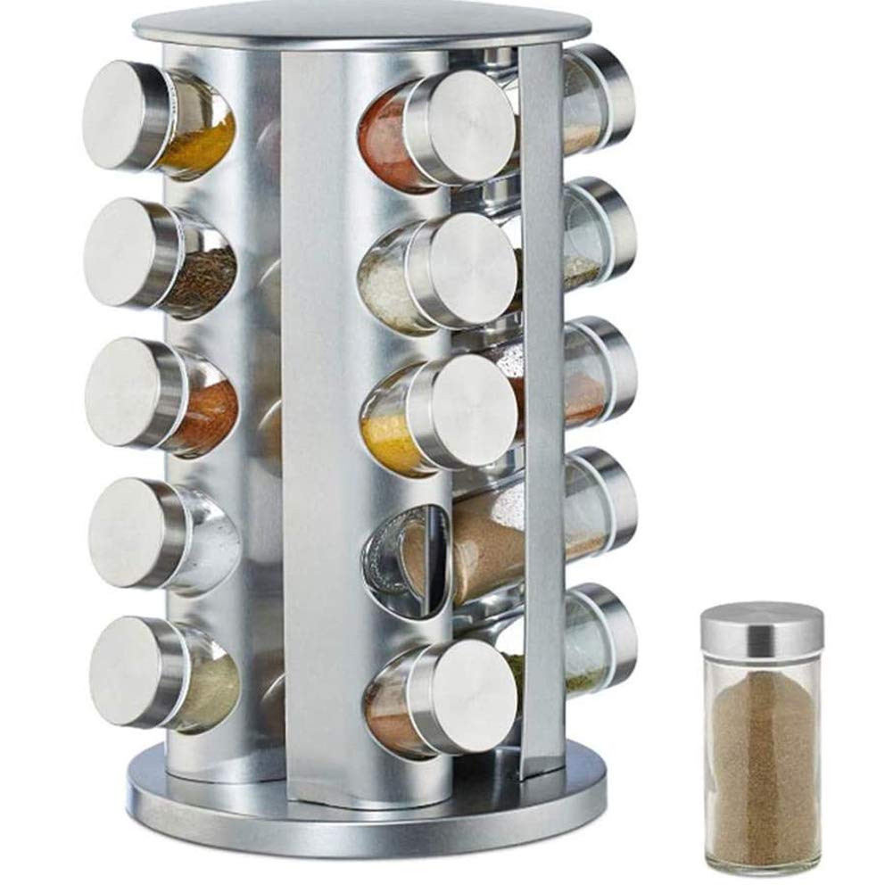 Buy Spice Carousel with 20 Spice Jars, 360 ° Rotating, Spice Jars for