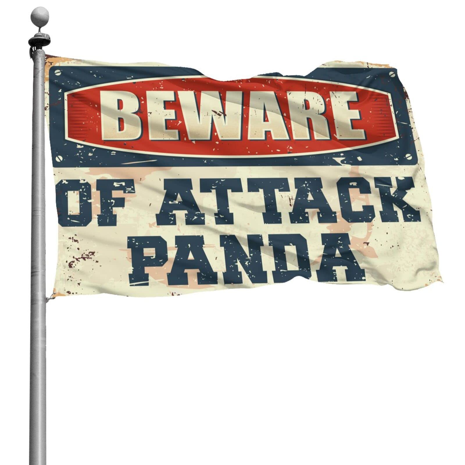 Drapeau de chambre filles panda Beware of Attack grand format