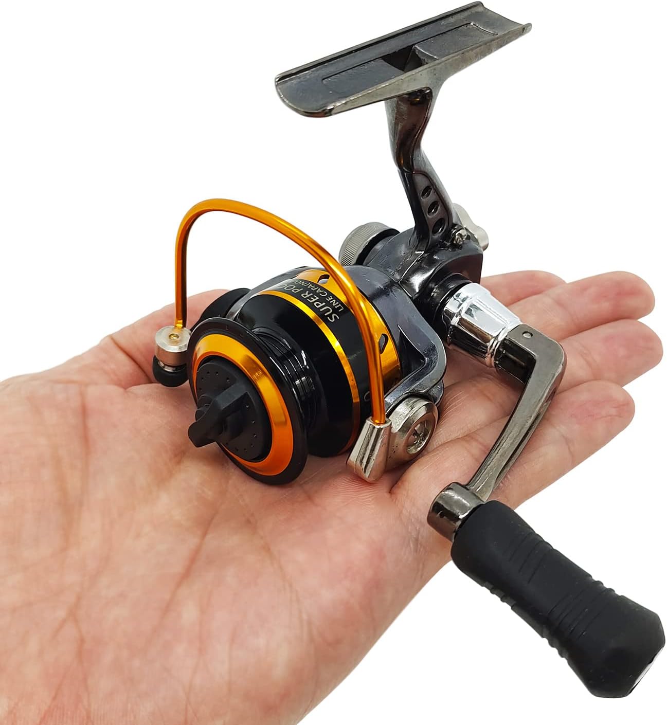 Mini 150 Compact Metal Fishing Spinning Reel, All-Metal Small Pocket Spin Reel for Freshwater and All Season Fishing