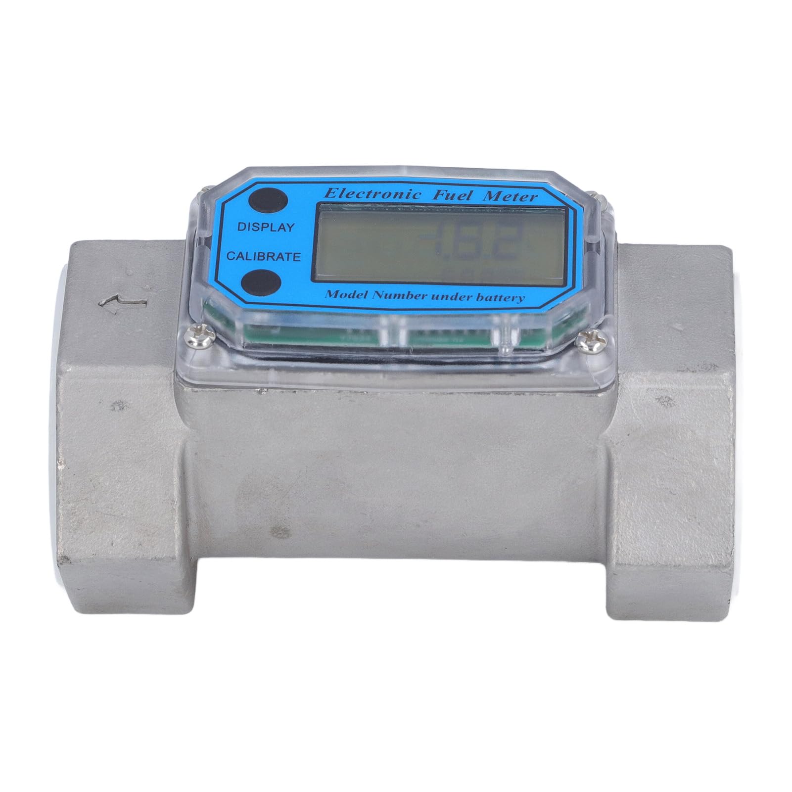 Denash Caudalímetro de Turbina Digital de Acero Inoxidable de 2 Pulgadas, Caudalímetro Electrónico de Agua y, Pantalla LCD de 35-250 L/min, Precisión de ±1%, Diseño Modular para un Fácil