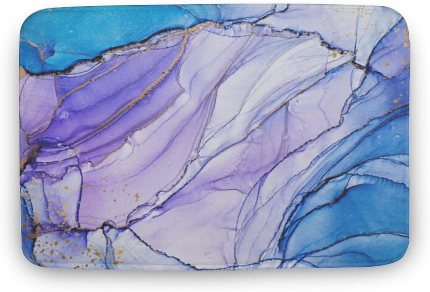 Flavas Blue And Violet Watercolor Abstract Doormat,Artistic Doormat,Doormat for Gift,Funny Doormat,Home Decor,Welcome Mat,Indoor Doormat,Front Back Door Mat Coral Velvet Doormat 36x24 Inch