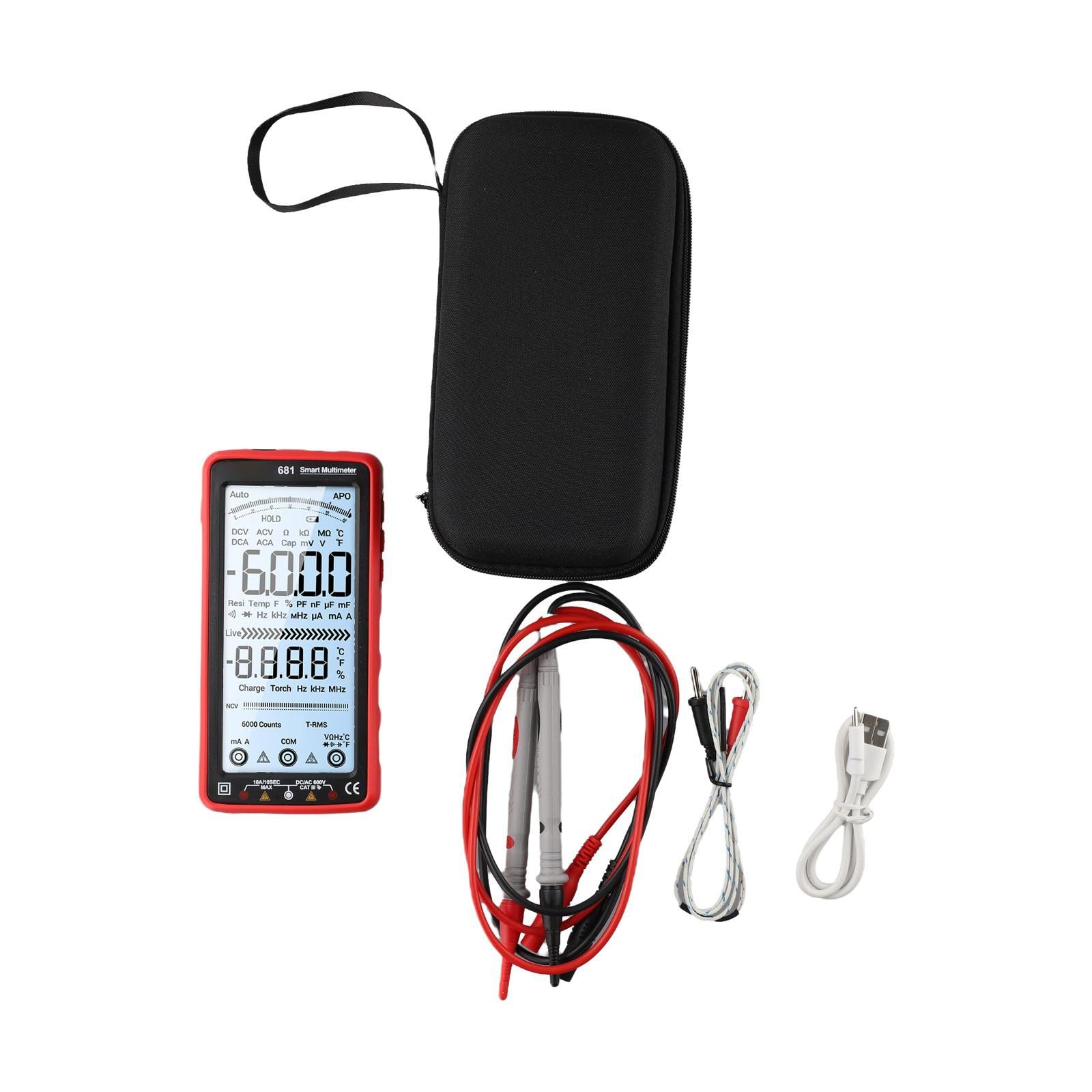 Per ANENG 681 Multimetro Digitale Professionale Ricaricabile AC/DC Tensione Senza Contatto Tester di Tensione Schermo LCD Tester Corrente