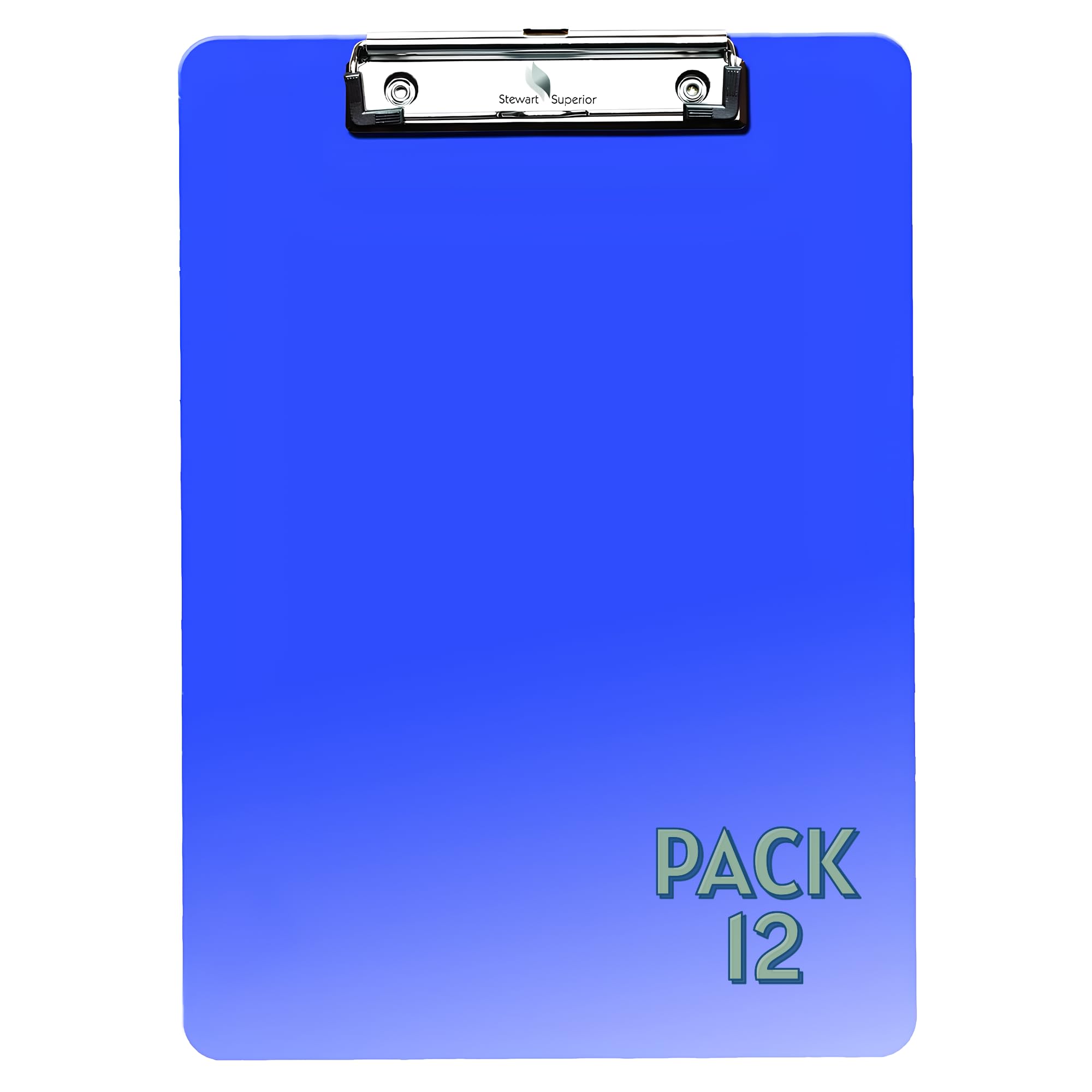 SECO A4 Plastic Translucent Clipboard - Blue - Pack of 12