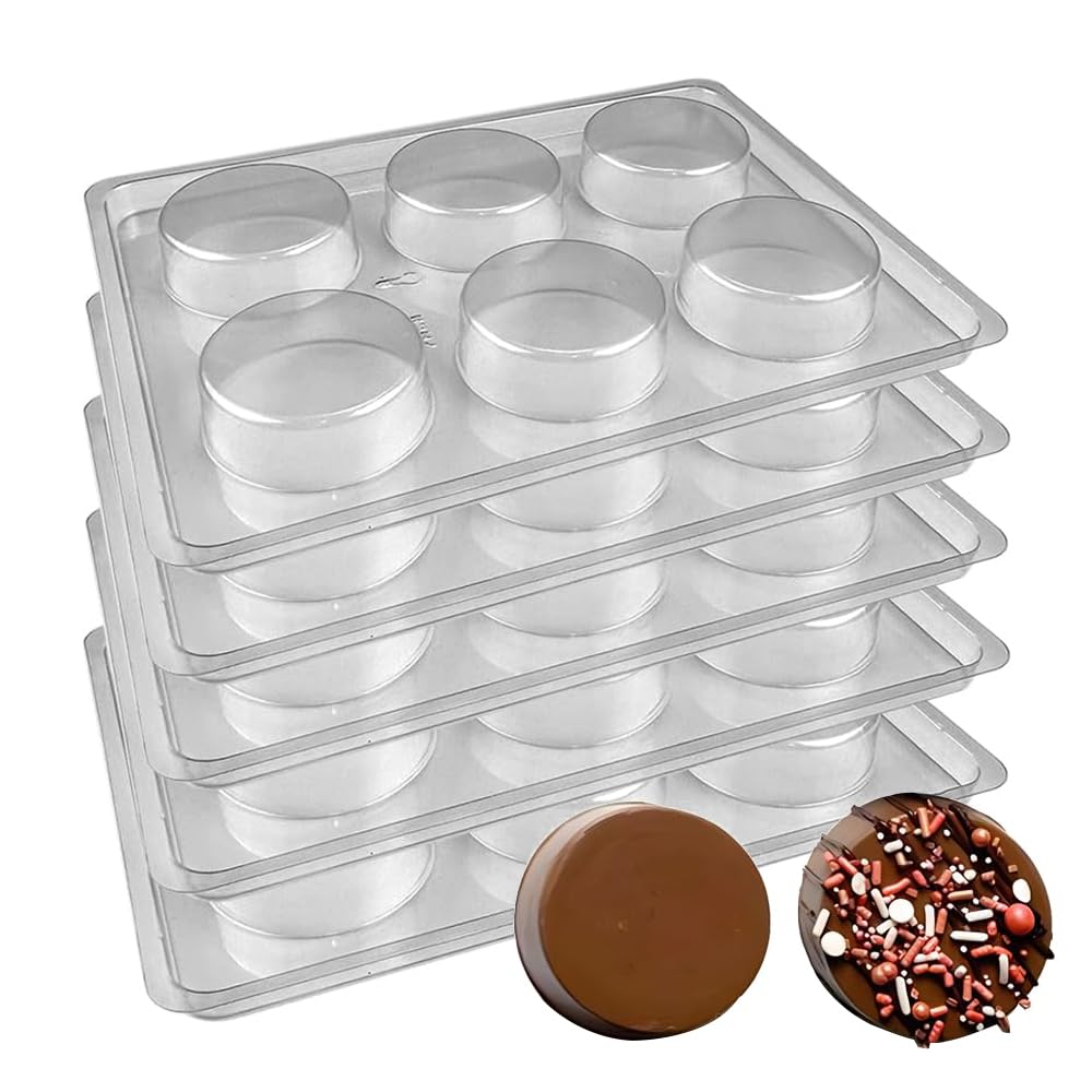 Food-Grade Plastic Chocolate Covered Mold for Oreo Cookies - 5 Pack (6 Cylinders Each) | Mold for Chocolate, Candy & Soap Making