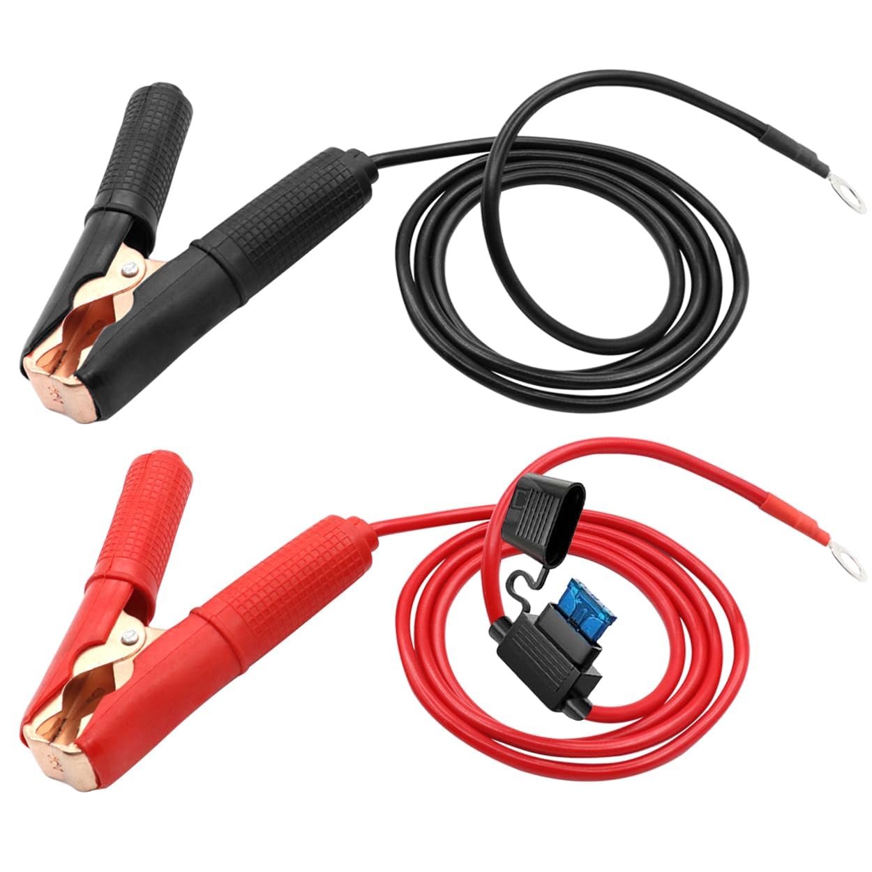 Pince Crocodile Batterie 12V 24V avec Fusible Pinces Crocodiles Voiture Pince pour Cable Batterie 30A 14AWG, for Automotive Battery Other Equipment (3 m)