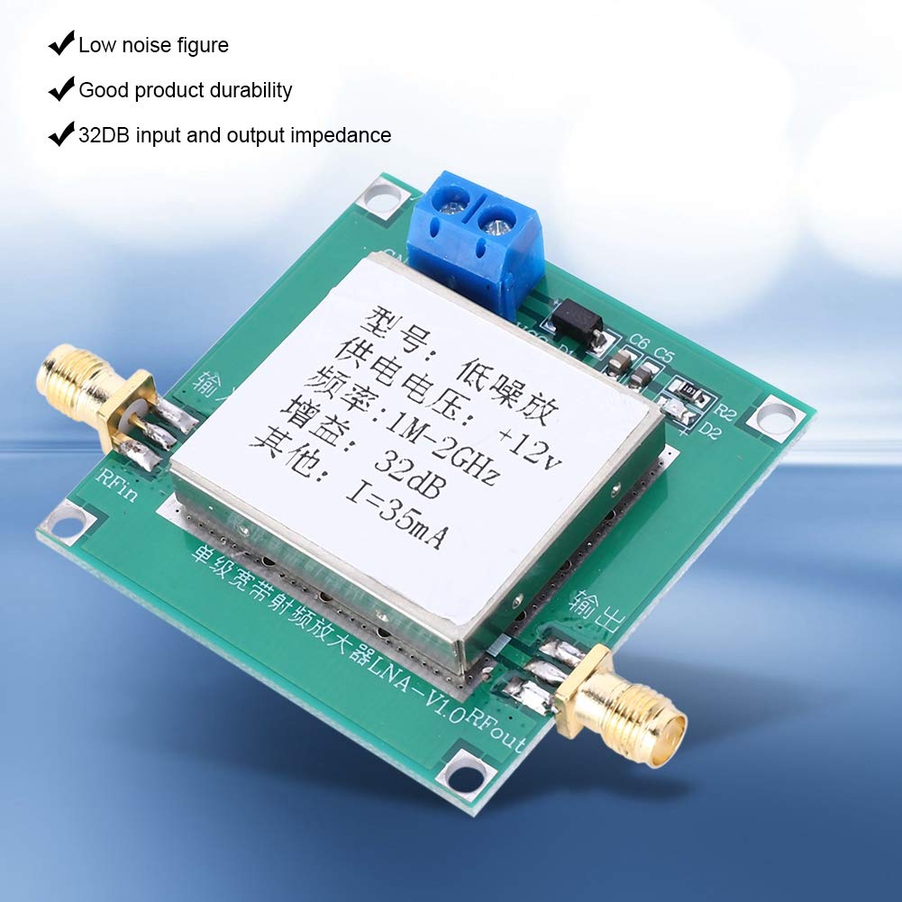 Garosa HF-Breitbandverstärker, 12 V 0,01-2000 MHz 32 dB rauscharmer AMP LNA-Verstärker Breitbandmodulempfänger, Funkkornfernbedienung Fernempfang