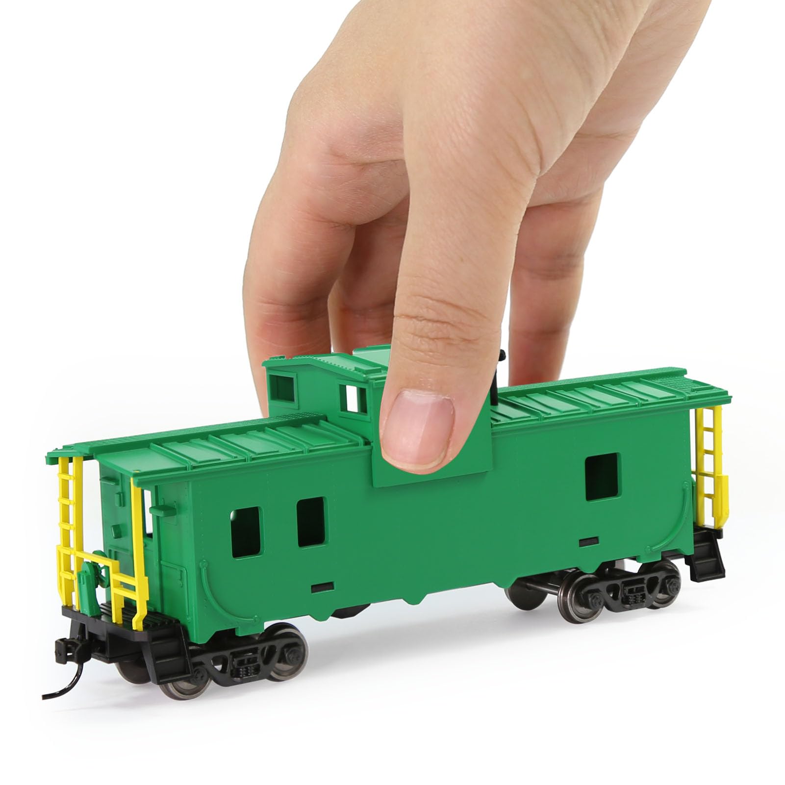 Evemodel C8763 1 unità dipinta 1:87 HO Scala 36 'Wide Vision Caboose Wagons Model Railway (verde)
