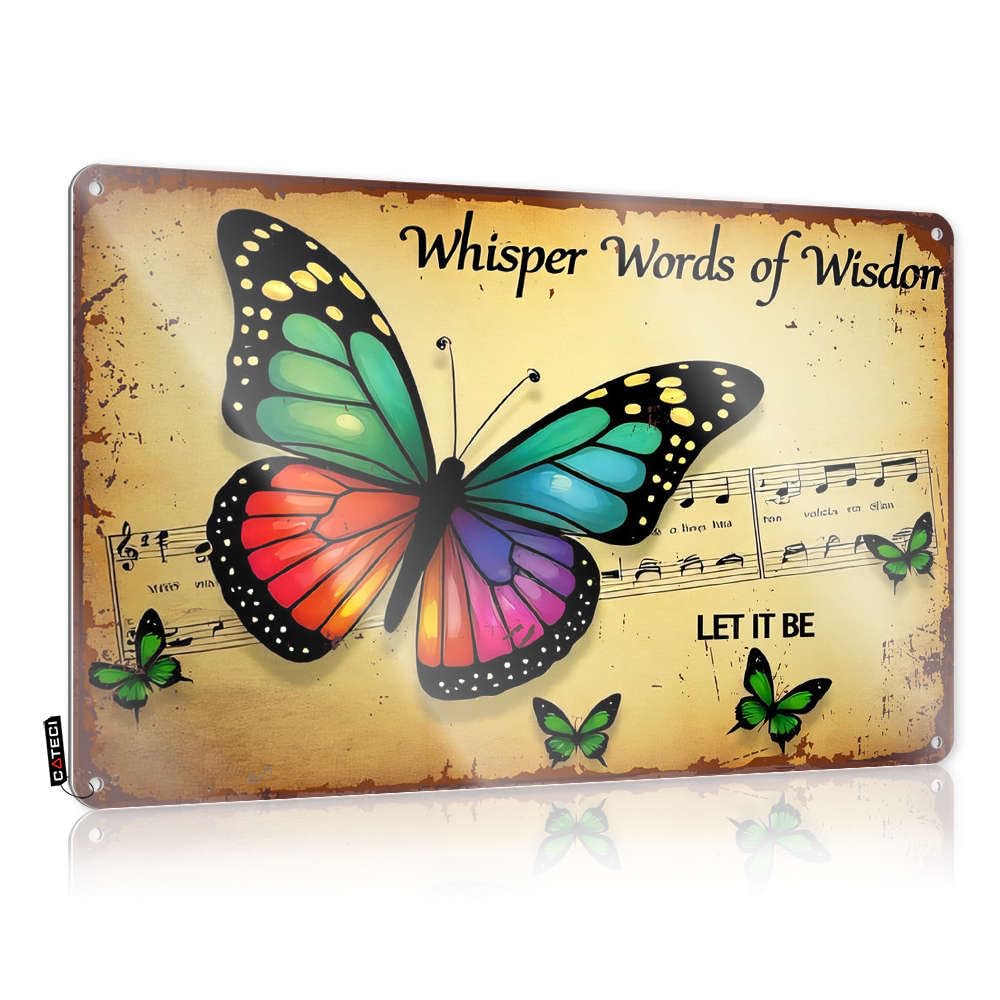 Fzfn Colour Accessories Faded Vintage Wall Art - Whisper Words Of Wisdom, Let It Be Rustic Wall Art Soft Bath Easy Hang For Living Room(30X40cm)