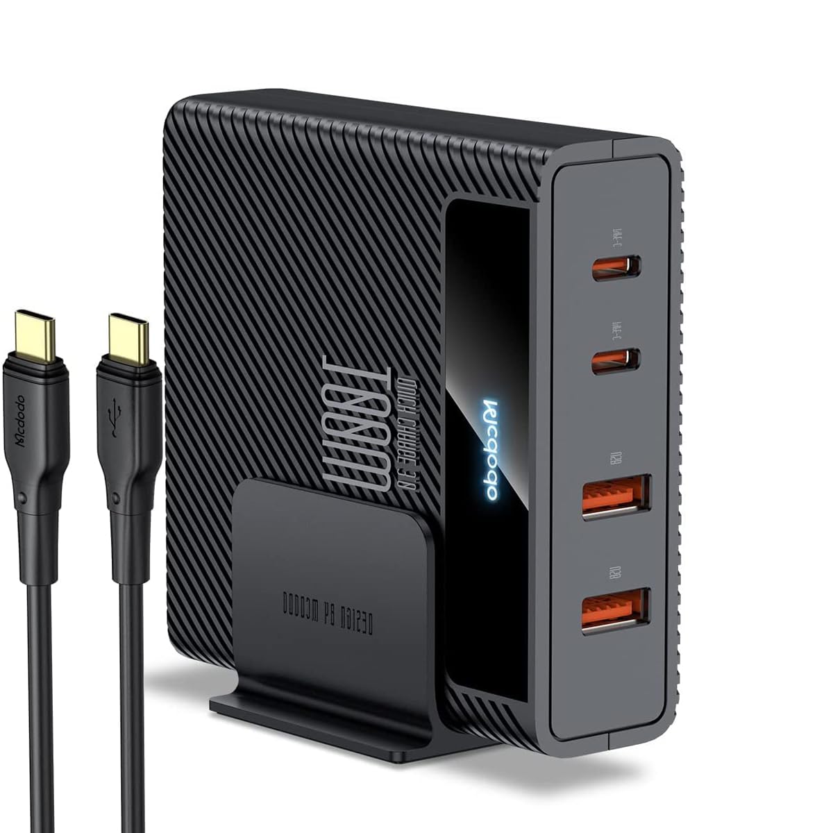 Mcdodo Caricatore USB C 100W Rapido a 4 Porte Con Cavo - GaN per iPad MacBook/Pro/Air, Lenovo, Dell, Phone, Samsung
