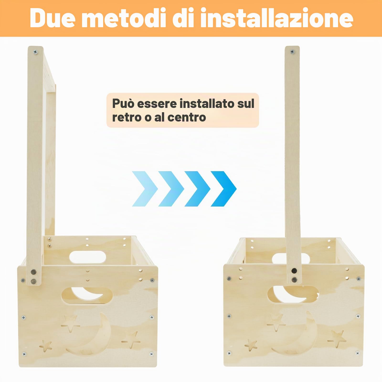 Cesto regalo per bambini in legno cestino armadio per bambini con manico e 5 grucce in legno baby shower armadio per compleanni Natale nuovi genitori