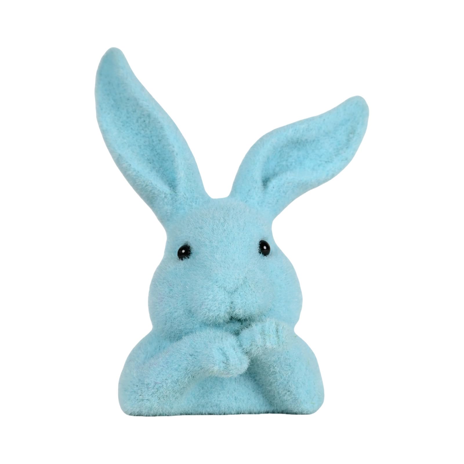 Tsophreniq Easters Faux Moss Flocking Rabbits Head Figurine Home Decors Resin Statue for Living Room Tabletop Shelf Ornament Easters Bunnies Ornament