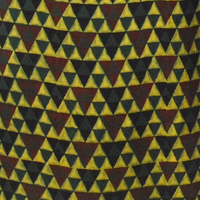Image of Ethnics of Kutch Womens's Ajrakh Modal Silk Natural Dye Hand Block Print Unstitched Kurta Fabric