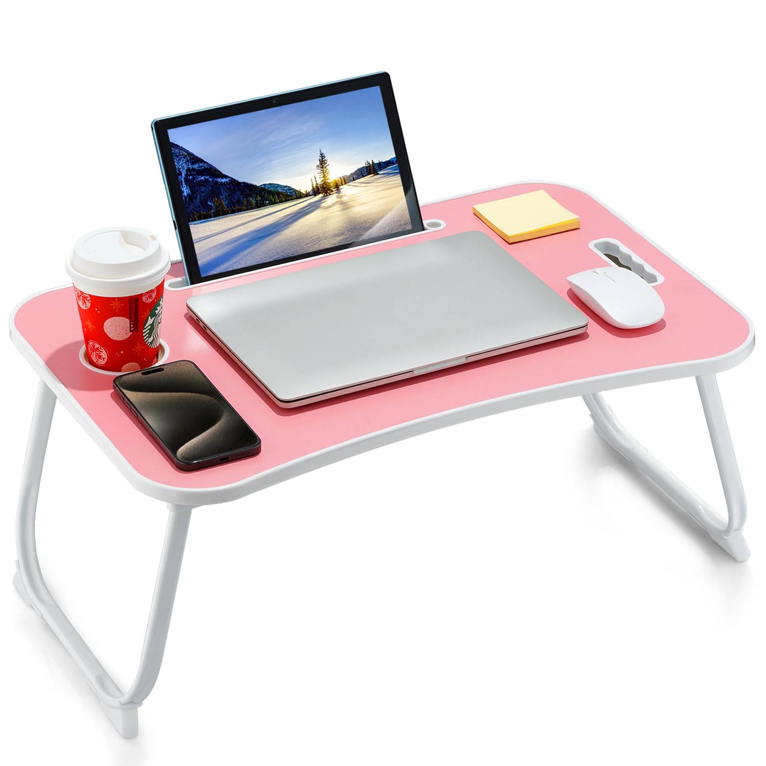 ZEAPTAC Laptop Bed Desk Rose Pink