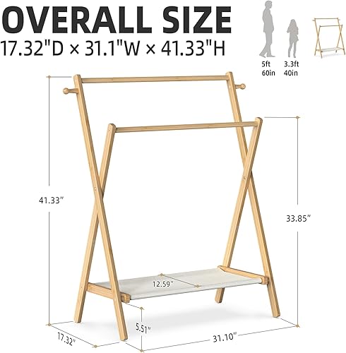 Miniatura 4 de Perchero de ropa para niños, pequeño perchero para mascotas pequeñas, estante de vestir para niños con estante de almacenamiento y varillas dobles,