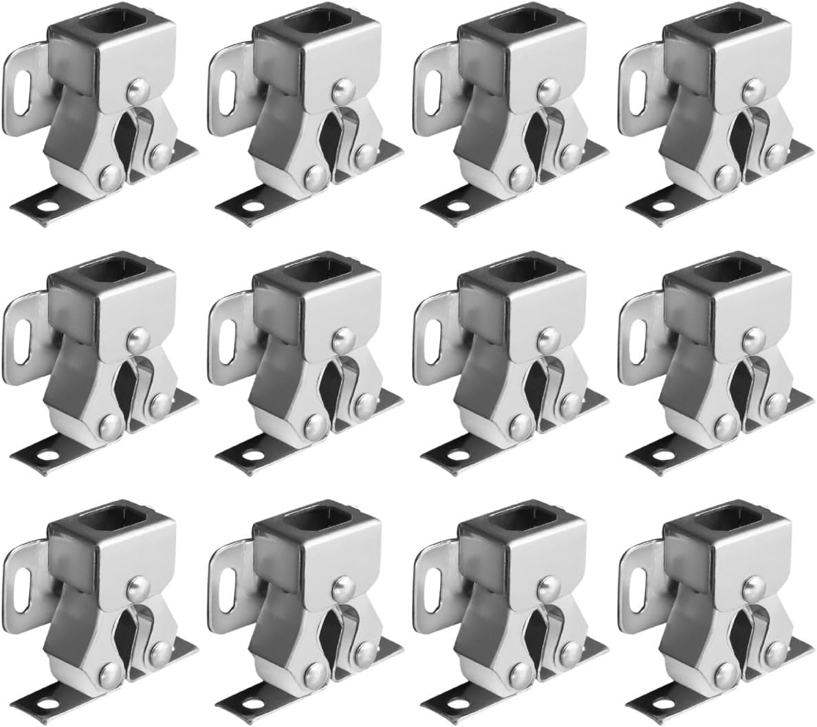 Angoily 12Pcs Double Roller Catch Cabinet Door Latches Heavy Duty Metal Ball Catch for Cupboard Closet Doors Easy Install Cabinet Hardware for Home Kitchen