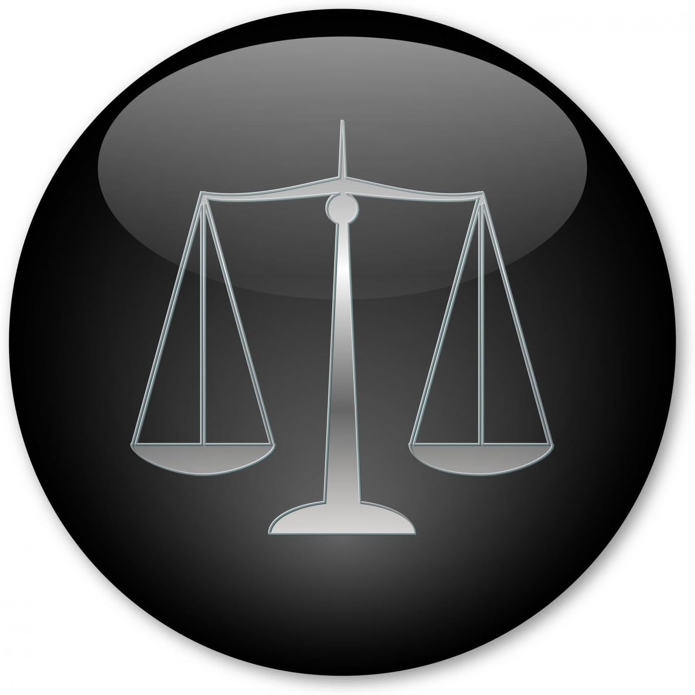 Wallmonkeys FOT-8870476-36 WM195374 Scales of Justice Button (Silver) Peel and Stick Wall Decals, 36" H x 36" W-Large