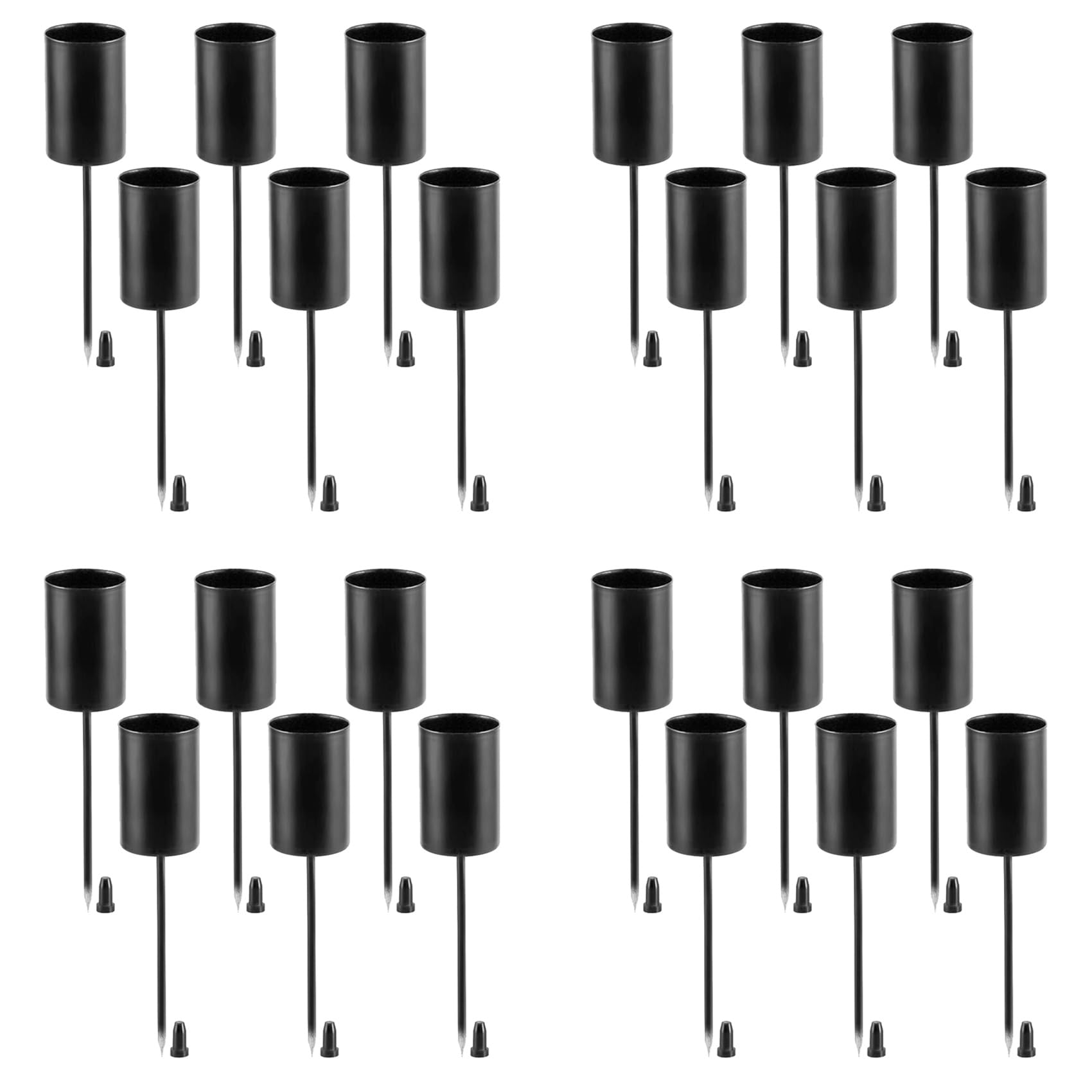 Hndhbfgrt Candle Holders, Advent Wreath, Candle Sticks, Advent Wreath, Candle Holder, Taper Candles with Skewer, 24Pcs Black