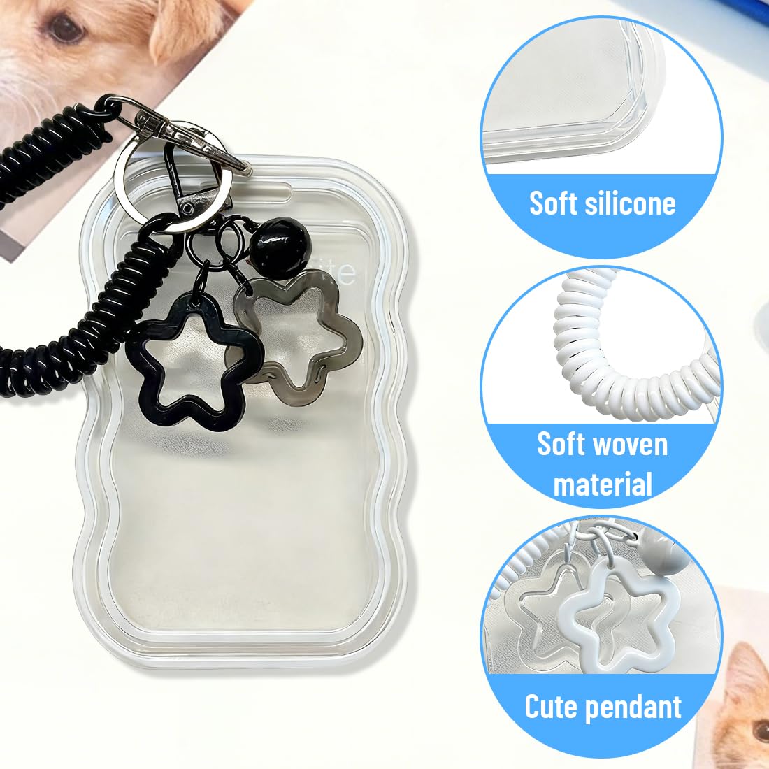 Set de 2 Portatarjetas Photocard Kpop Negro y Blanco - Protege Photocards, Tarjetas de Identificación y Tickets de Transporte, Ideal para Niños, Adultos y Fans Kpop