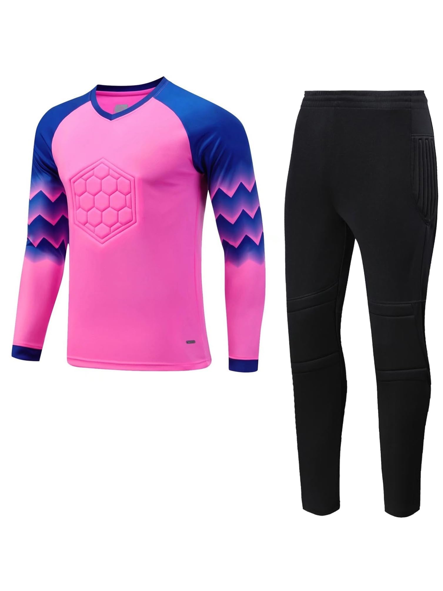inhzoy Uniforme da Portiere Bambino Ragazzo Maglia da Portiere di Calcio Goalkeeper Jersey Maglietta da Calcio + Pantaloni della Tuta Completo da Portiere di Calcio Tracksuit