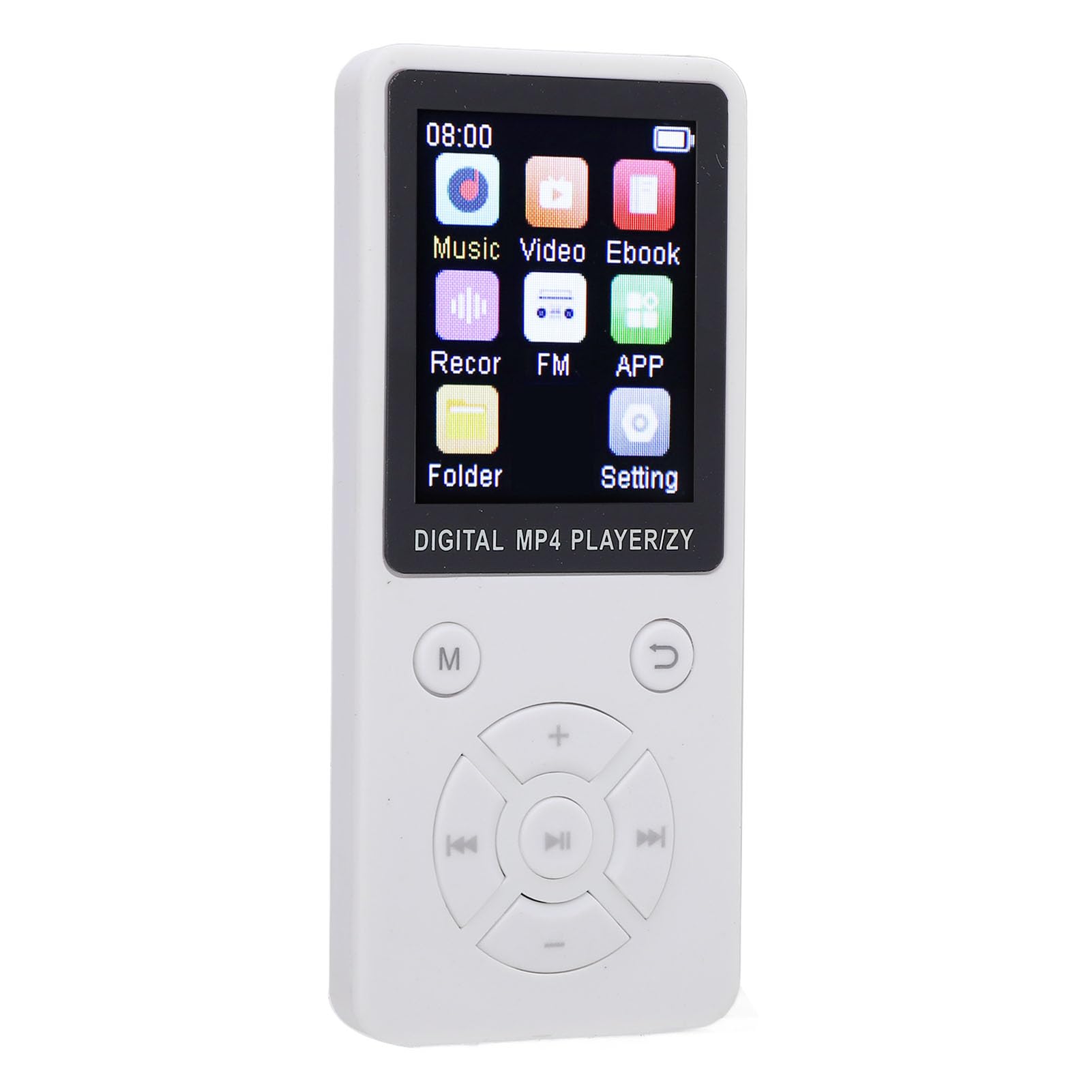 Yoidesu MP3 Player with Bluetooth 5.0, Digital Audio Player 1.8inch Screen, Super Battery Life Portable Music Players with FM Radio, E Book, Voice Recorder Support up to 64GB(Not (White)