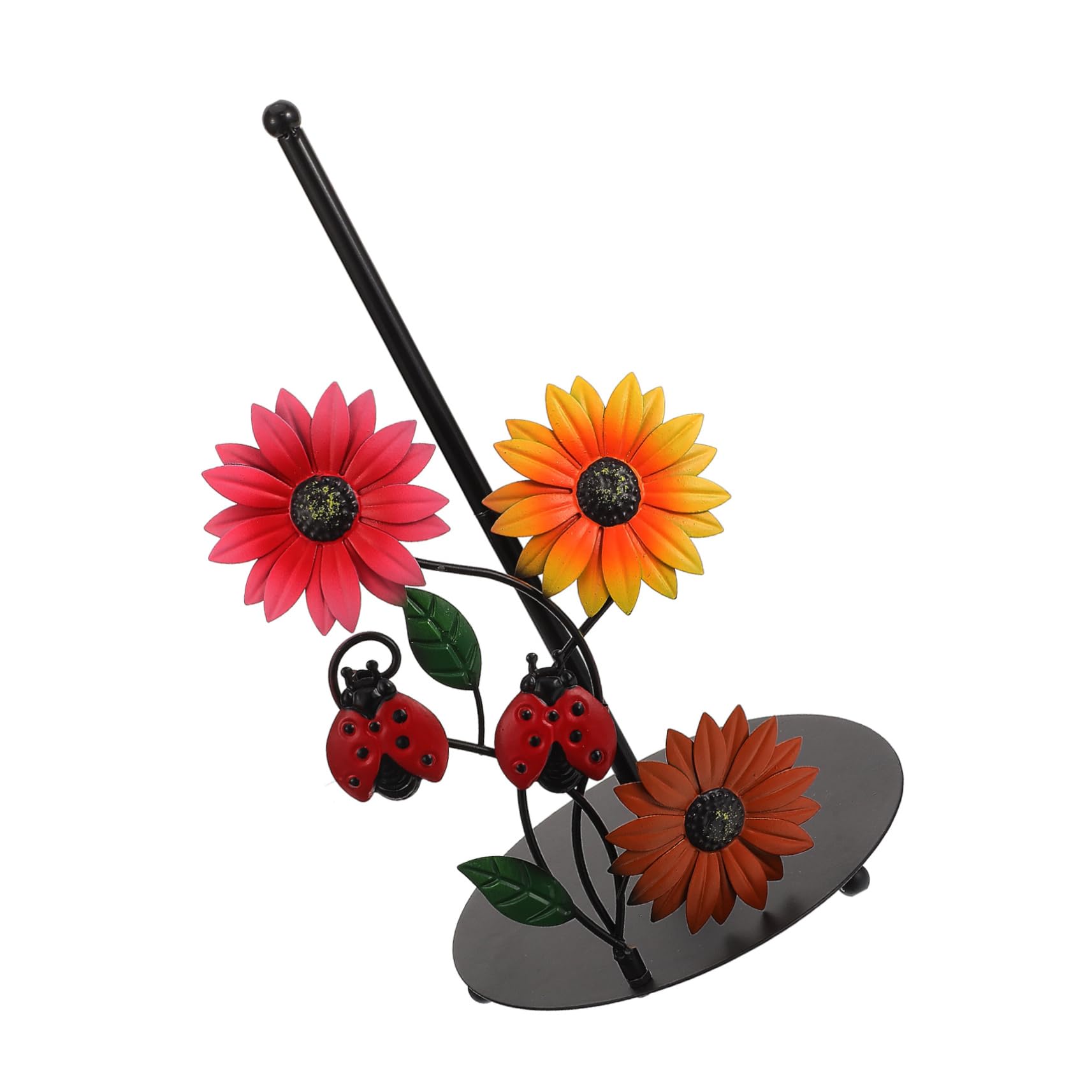 UKCOCO Portarotolo da Cucina Supporto da Tavolo in Ferro a Forma di Girasole Base Stabile, Decorazione Elegante per Casa e Soggiorno