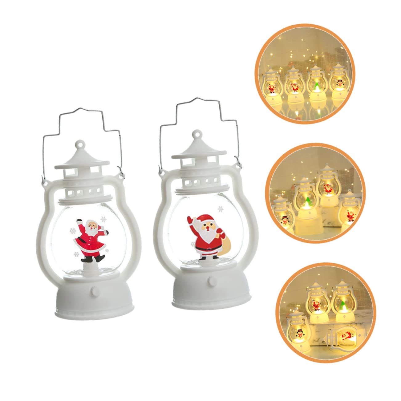 Cabilock 5 Sätze Weihnachtsnachtlicht Dekorative Weihnachtslampe Rentier Weihnachtstisch Mittelstücke Girlande Flackerndes LED Licht Glühbirnen Weihnachtsnachtlampe 2 Stück * 5
